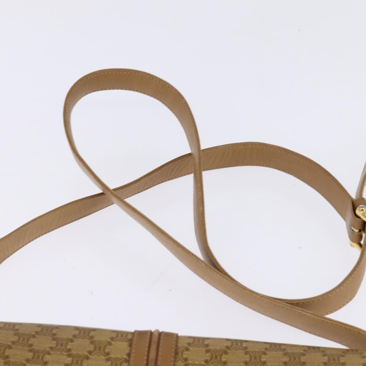 Celine Vintage Macadam Canvas And Leather Beige Canvas Shoulder Bag Bag (Pre-Owned)