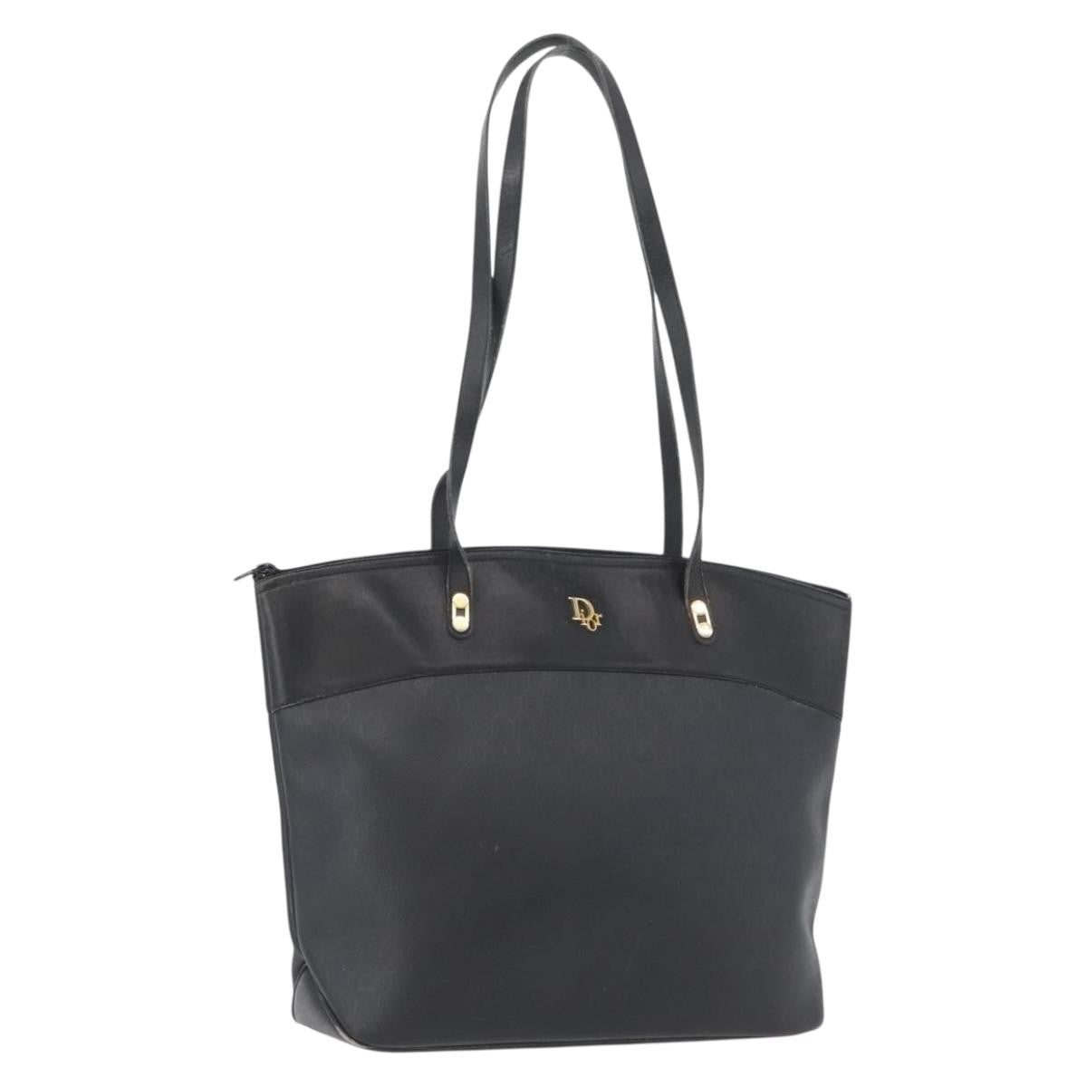Christian Dior Vintage Honeycomb Canvas Black Pvc Shoulder Bag Bag (Pre-Owned)