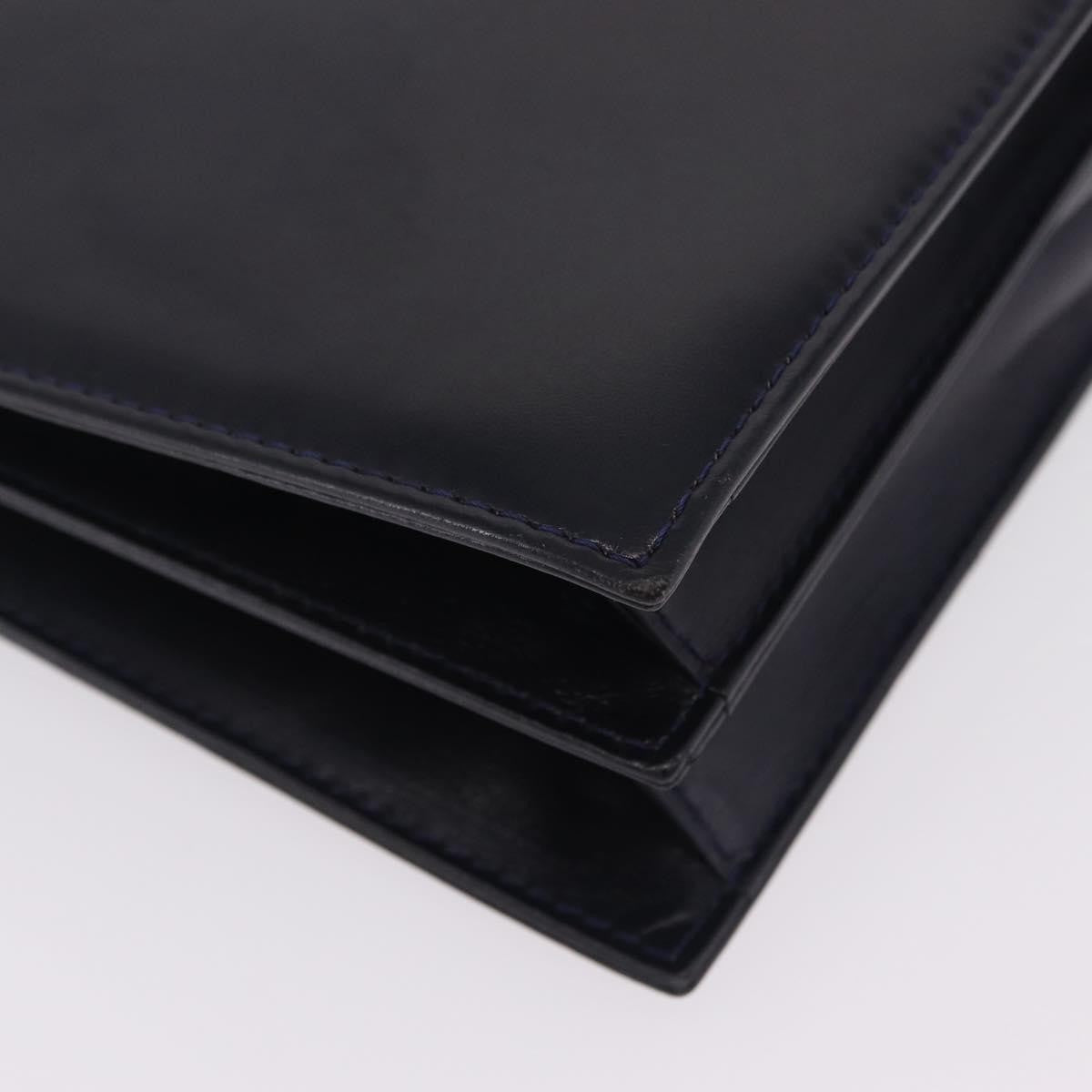 Saint Laurent Vintage Shoulder Bag Leather Navy Leather Shoulder Bag Bag (Pre-Owned)