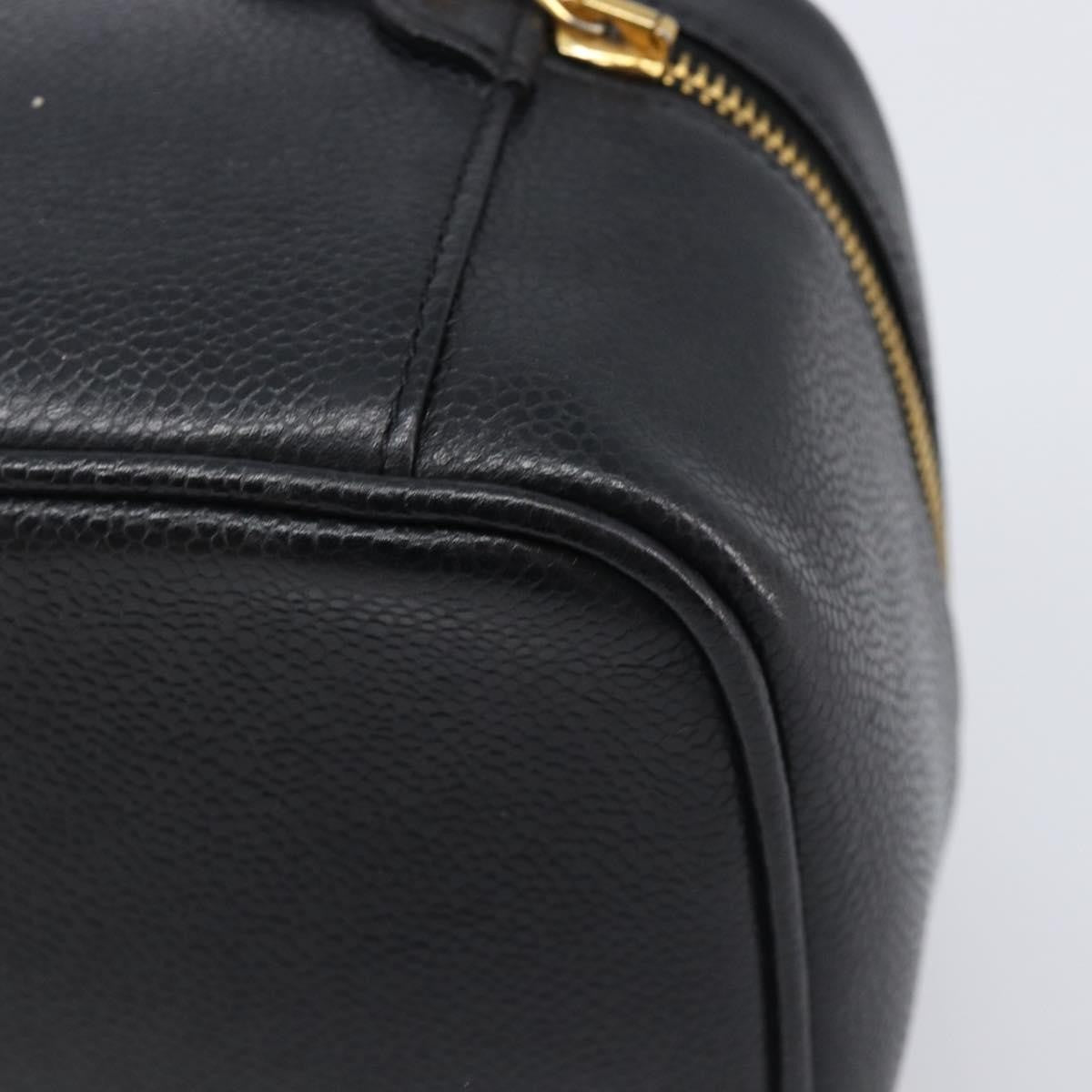 Chanel Vintage Timeless Cosmetic Case Caviar Black Leather Clutche & Pouche Bag (Pre-Owned)