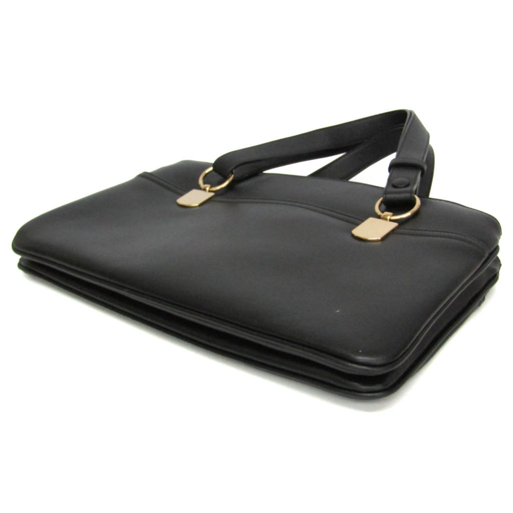 Gucci Arli Top Handle Leather Black Leather Handbag (Pre-Owned)