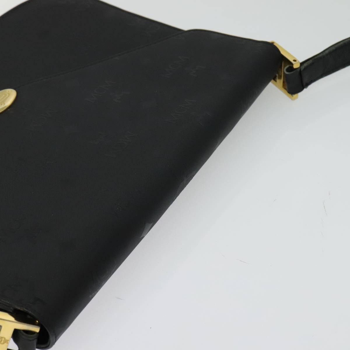 MCM Vintage Leather Black Canvas Handbag (Pre-Owned)