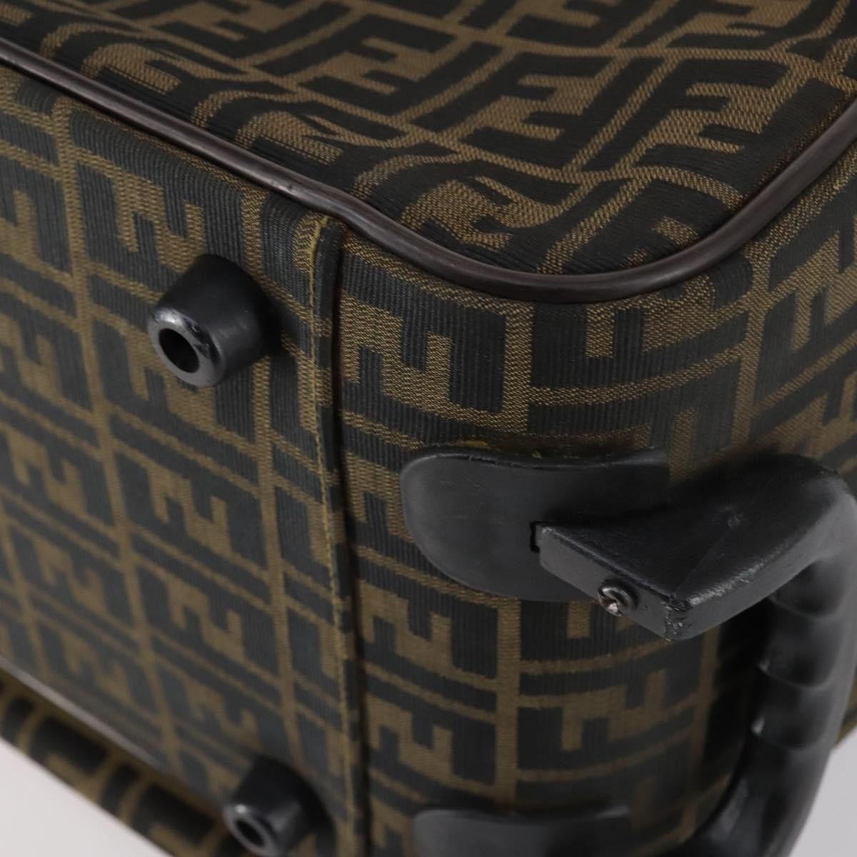 Fendi Vintage Rolling Suitcase Zucca Canvas Brown Canvas Travel Bag Bag (Pre-Owned)