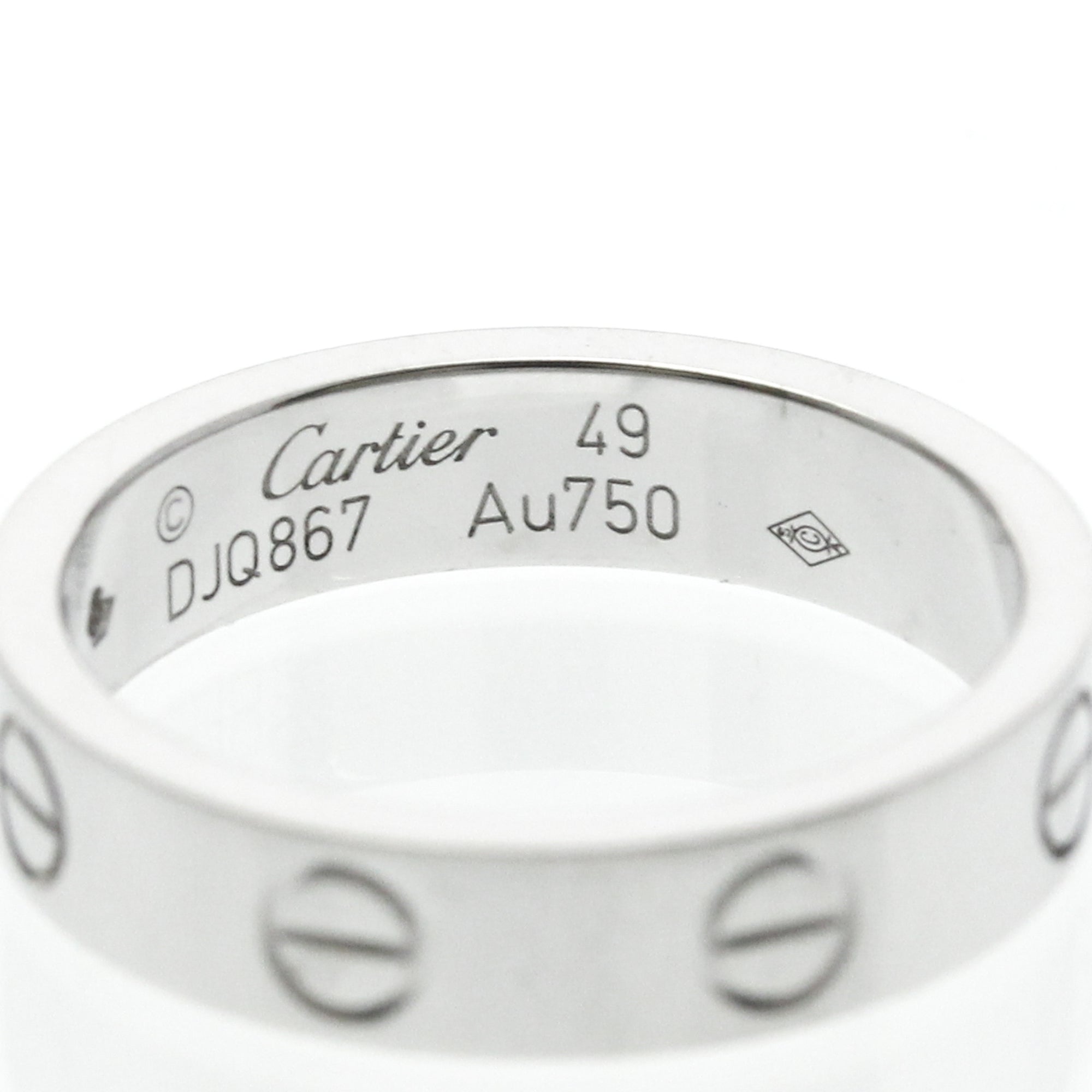 Cartier Love Wedding Band 1 Diamond 18K White Gold With Diamond Silver White_Gold Ring Jewelry (Pre-Owned)
