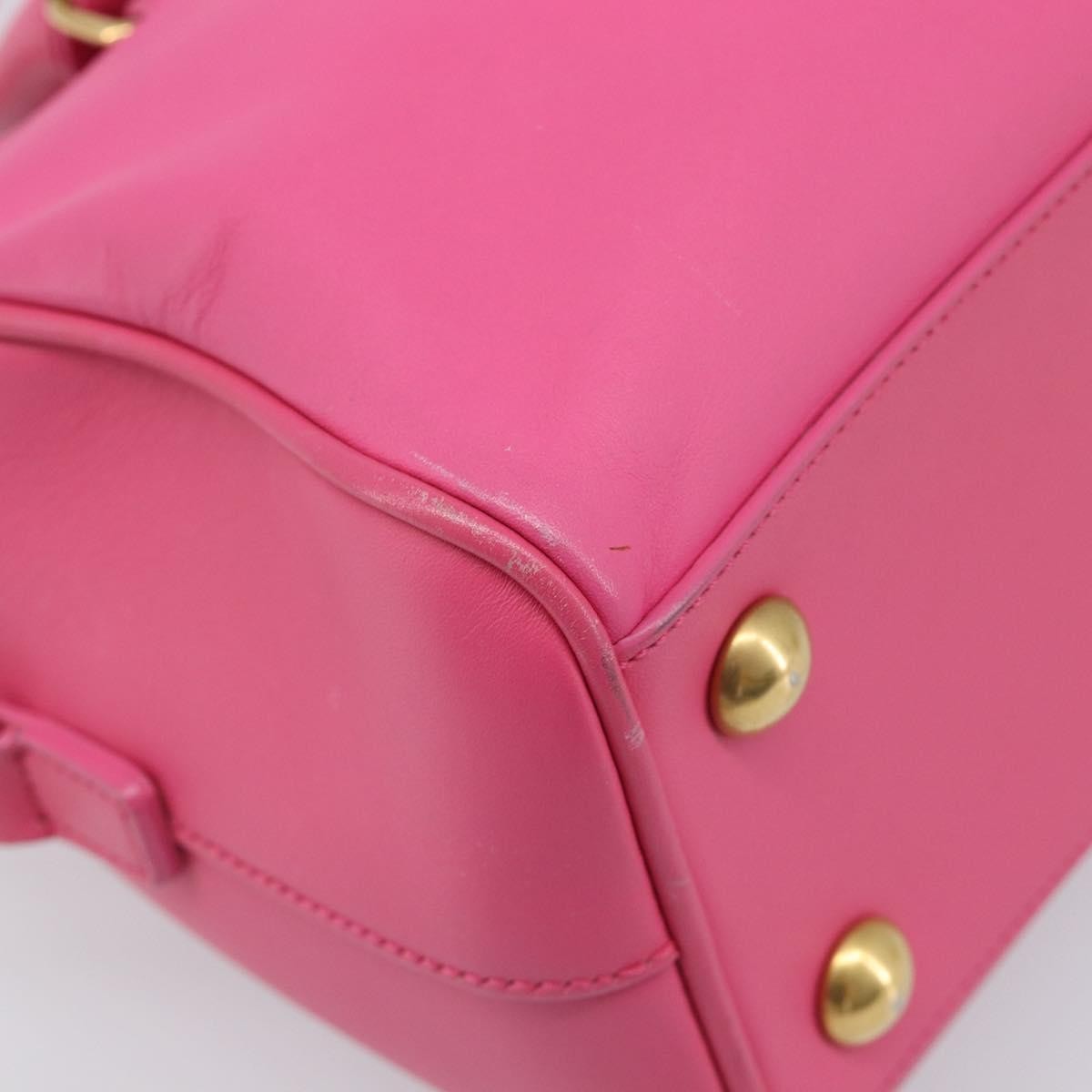 Saint Laurent Classic Duffle Leather Pink Leather Handbag (Pre-Owned)