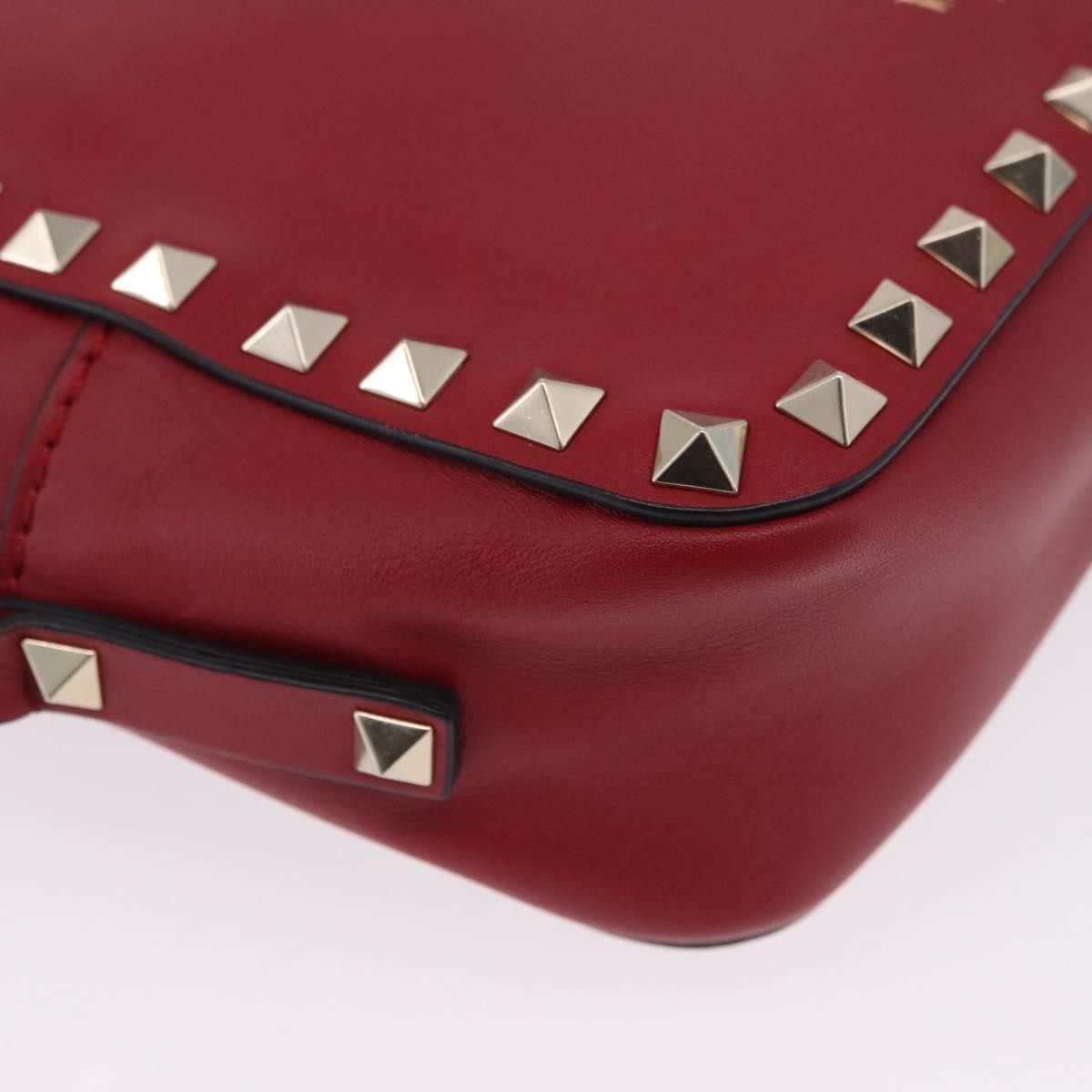 Valentino Garavani Rockstud Camera Leather Red Leather Crossbody Bag Bag (Pre-Owned)