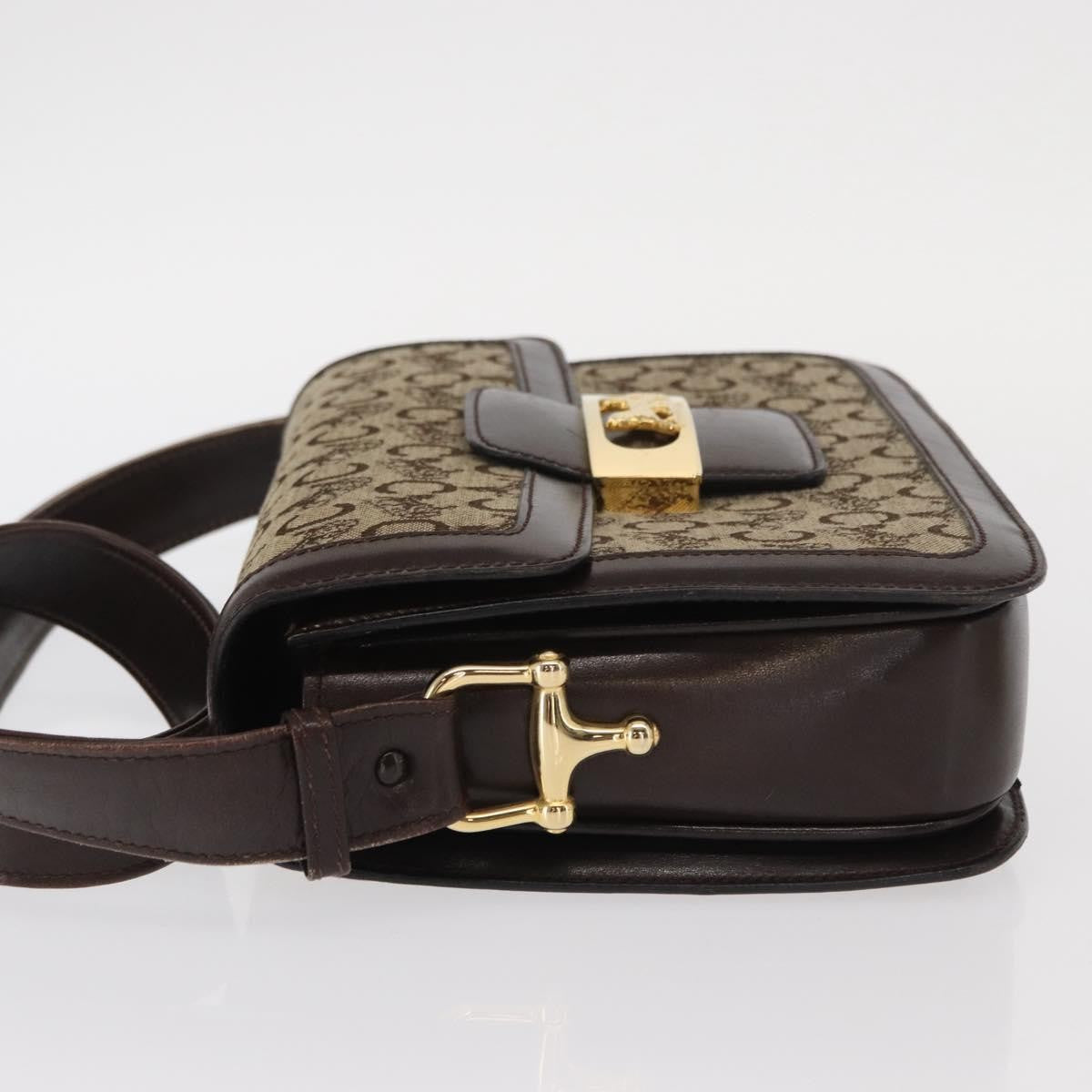Celine Vintage Horse Carriage C Macadam Canvas And Leather Beige Canvas Shoulder Bag Bag (Pre-Owned)