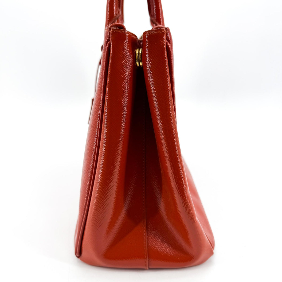 Prada Galleria  Strap Leather Red Leather Handbag (Pre-Owned)