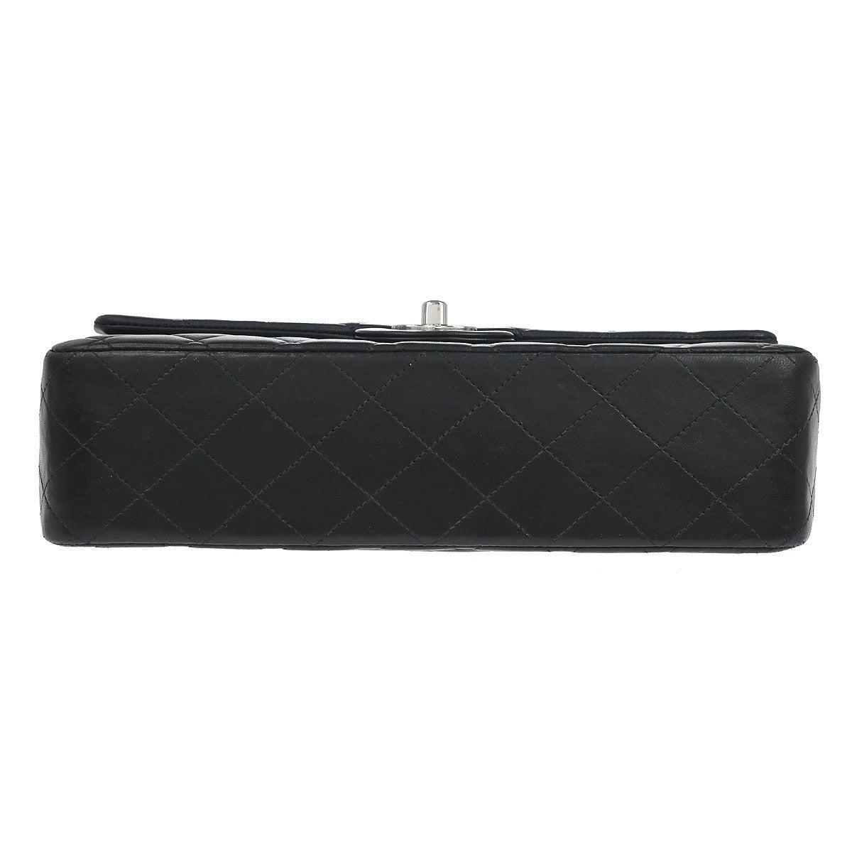 Chanel Classic Double Flap Quilted Lambskin Black Leather Handbag (Pre-Owned)