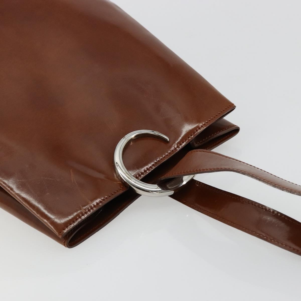 Cartier Panthère Shoulder Patent Leather Brown Patent_Leather Shoulder Bag Bag (Pre-Owned)