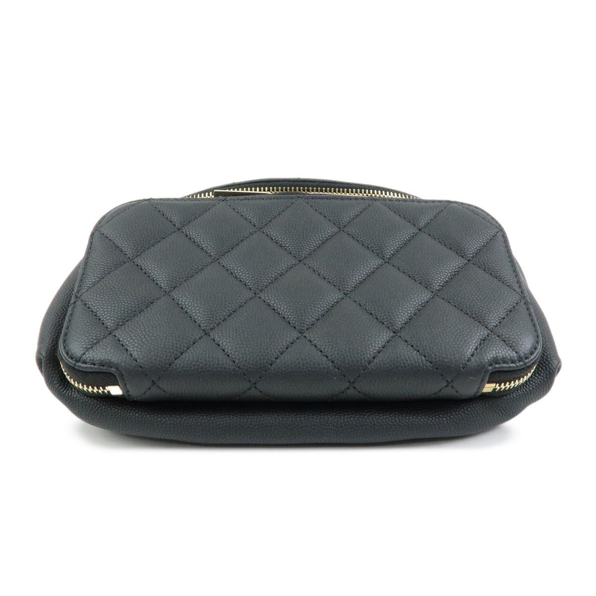 Chanel Business Affinity Waist Quilted Caviar Black Leather Handbag (Pre-Owned)