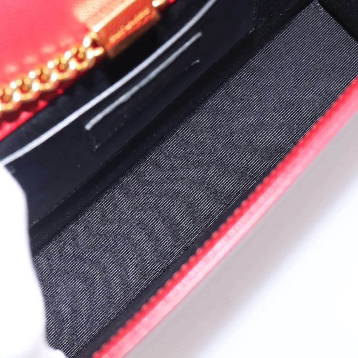 Saint Laurent Classic Monogram Flap Chain Leather Red Leather Crossbody Bag Bag (Pre-Owned)