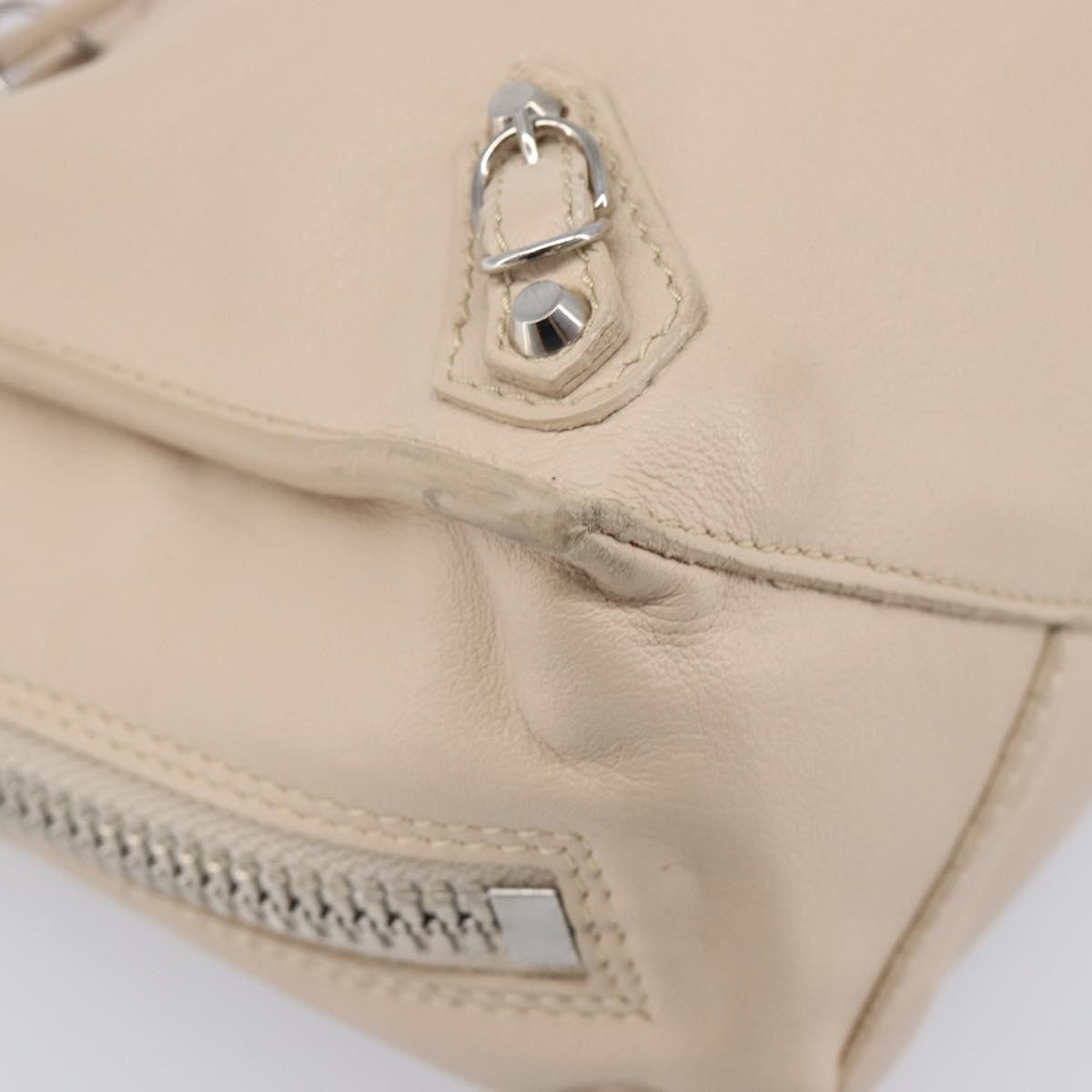 Balenciaga Papier A4 Zip Around Classic Studs Leather Gray Leather Handbag (Pre-Owned)