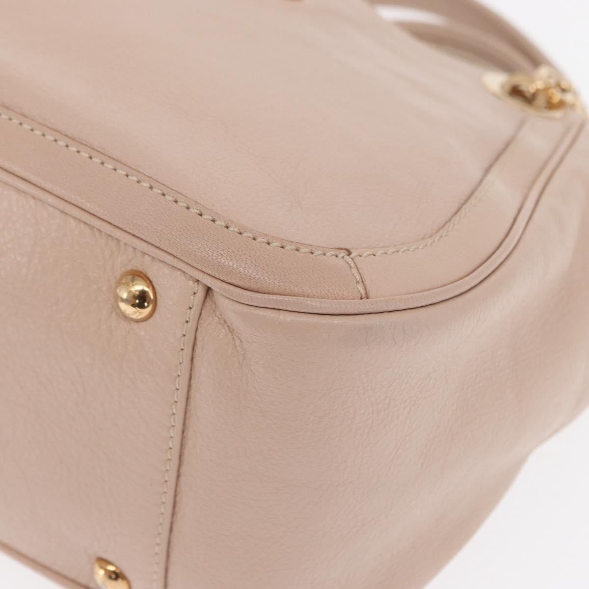 Salvatore Ferragamo Betulla Chain Tote Leather Pink Leather Handbag (Pre-Owned)