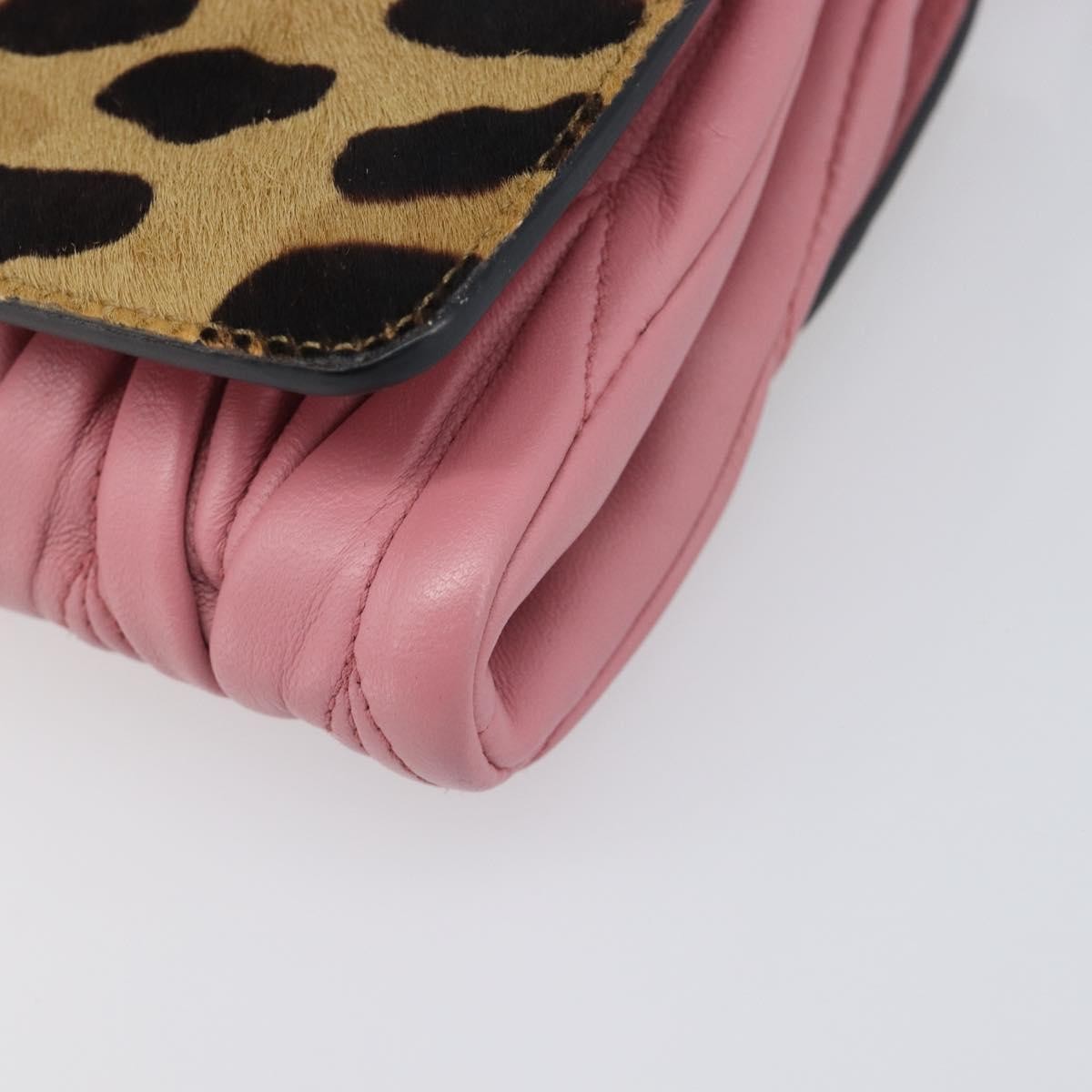 Miu Miu Convertible Flap Haircalf & Matelassé Nappa Leather Pink Calfskin Crossbody Bag Bag (Pre-Owned)