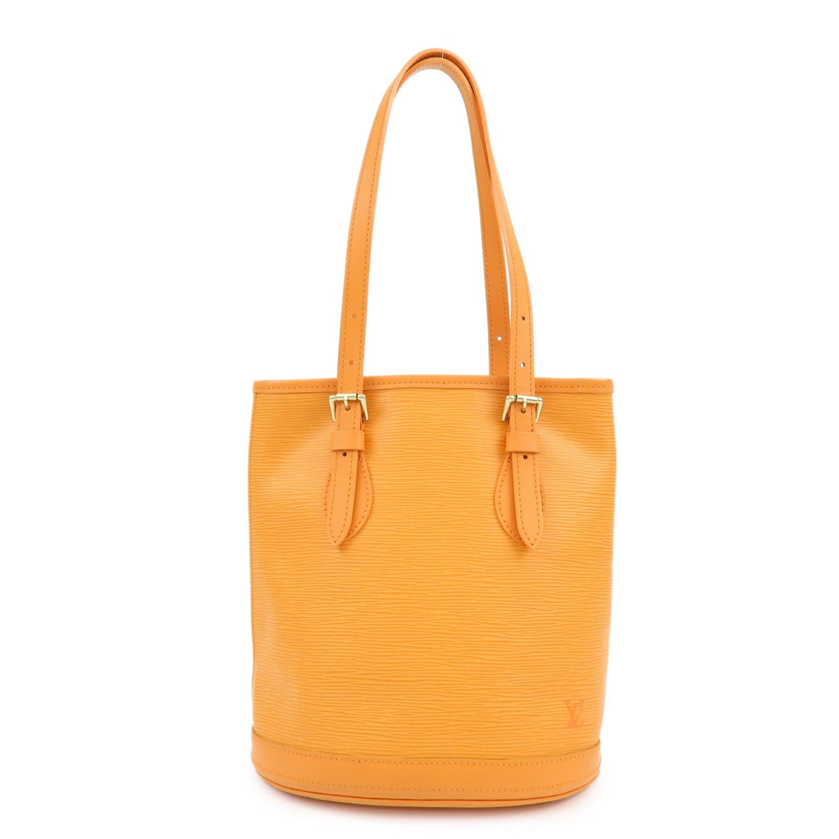 Louis Vuitton Petit Bucket Epi Leather Orange Leather Handbag (Pre-Owned)