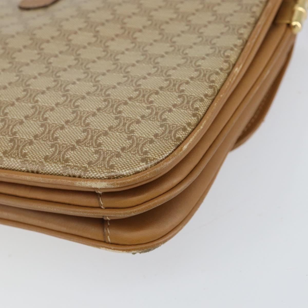 Celine Macadam Shoulder Canvas Beige Canvas Shoulder Bag Bag (Pre-Owned)