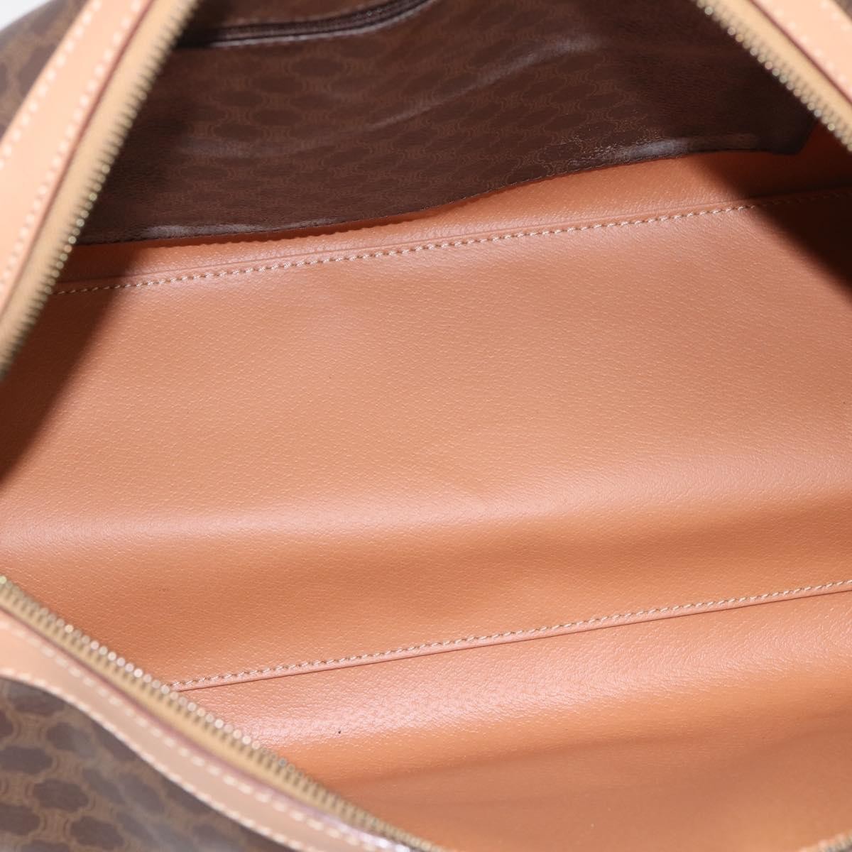 Celine Vintage Boston Macadam Coated Canvas Brown Pvc Handbag (Pre-Owned)