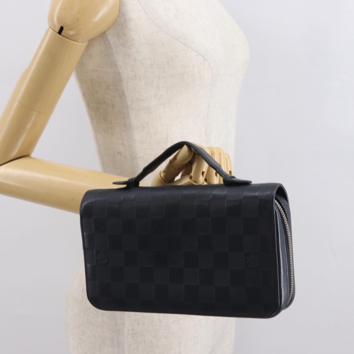 Louis Vuitton Zippy Xl Damier Leather Black Leather Wallets Accessory (Pre-Owned)