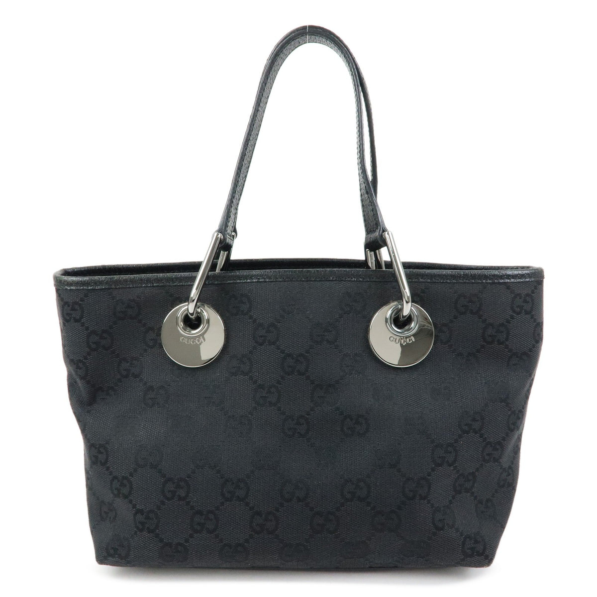 Gucci Eclipse Gg Canvas Black Canvas Tote Bag Bag (Pre-Owned)