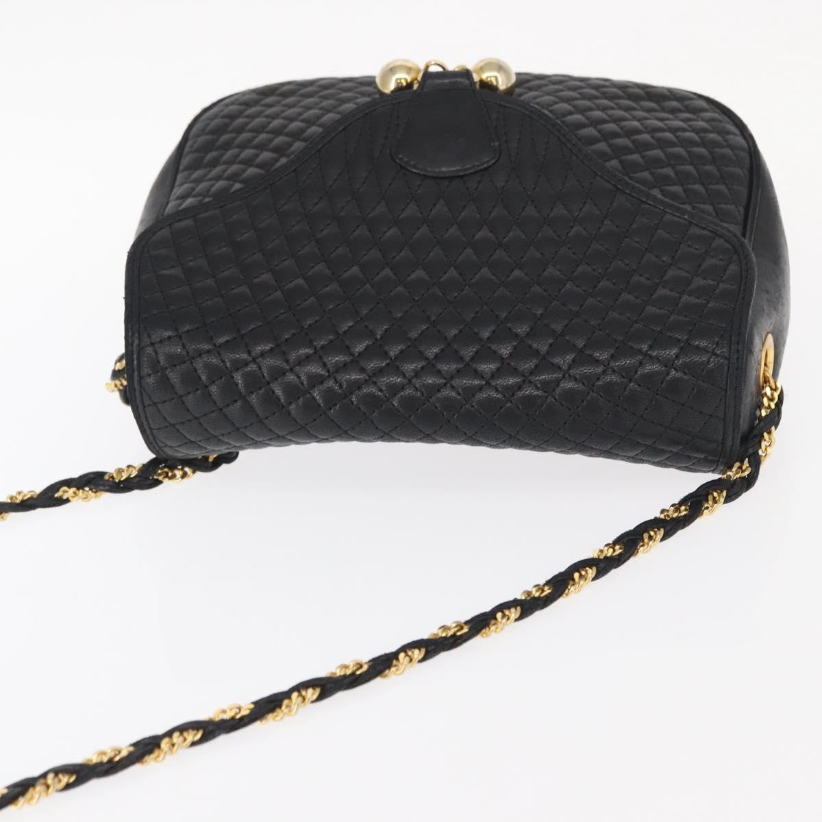 Bally Vintage Leather Black Leather Shoulder Bag Bag (Pre-Owned)