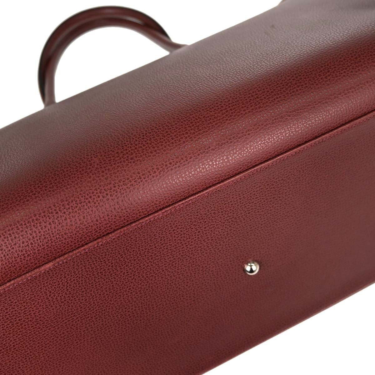 Hermes Paris-Bombay Vache Liegee Burgundy Leather Handbag (Pre-Owned)