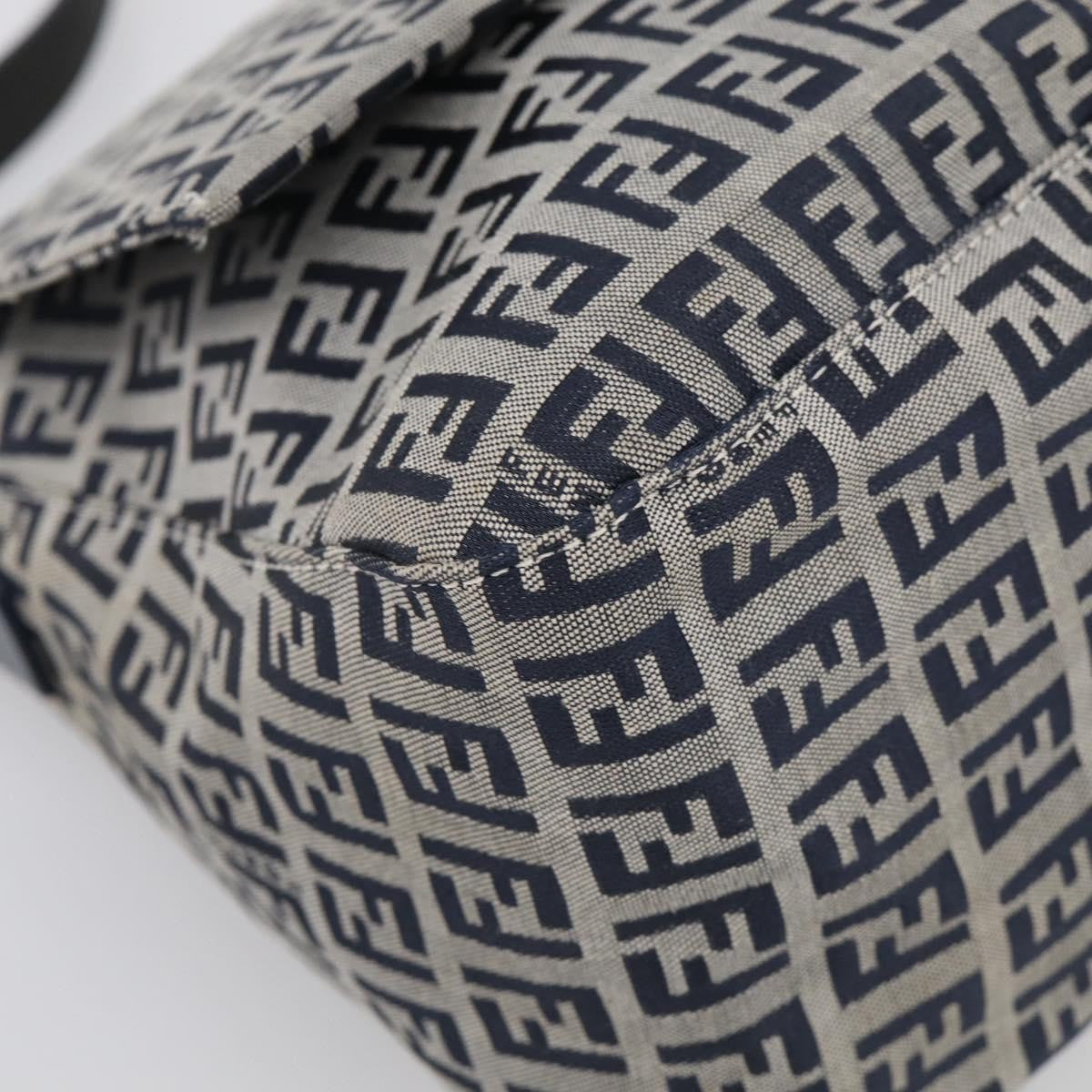 Fendi Fendi Mamma Baguette Monogram Canvas Navy Canvas Handbag (Pre-Owned)