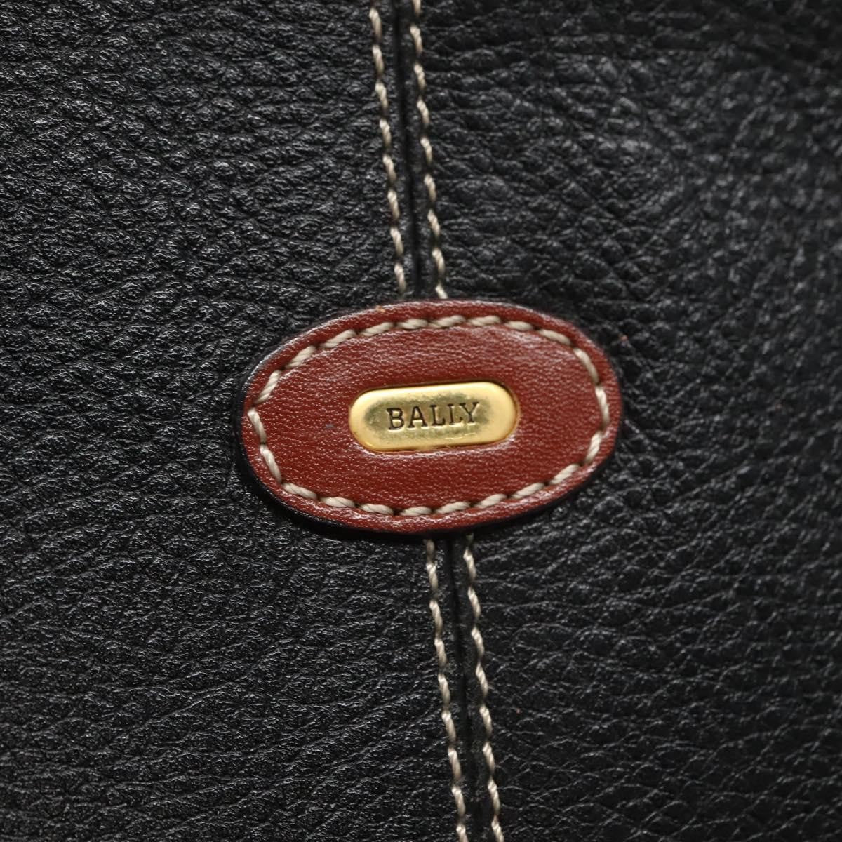 Bally Vintage Leather Black Leather Handbag (Pre-Owned)