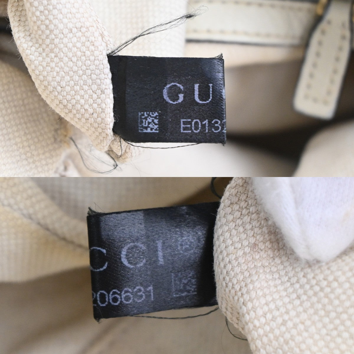 Gucci Twill Satchel Leather White Leather Shoulder Bag Bag (Pre-Owned)