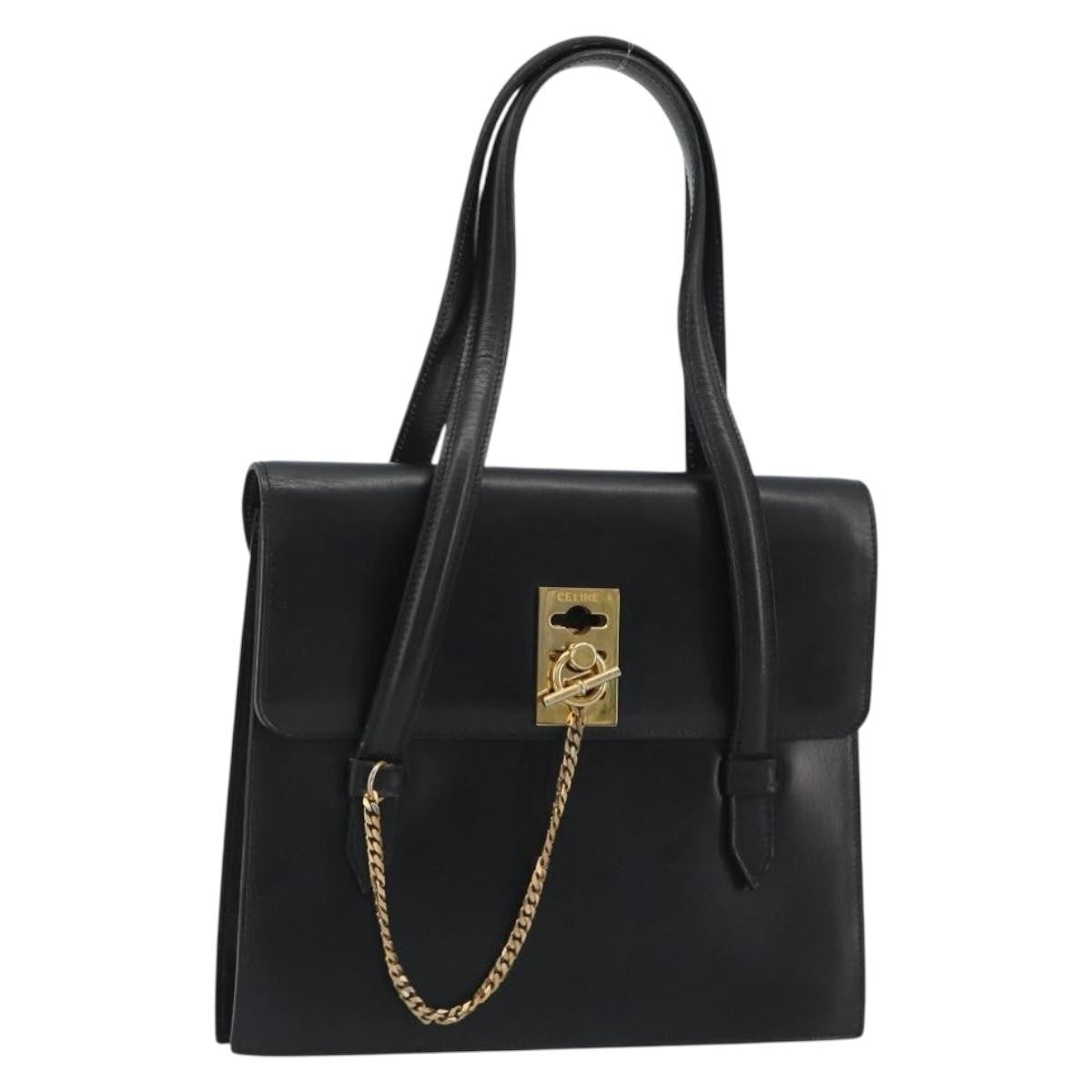 Celine Handbag Leather Black Leather Handbag (Pre-Owned)