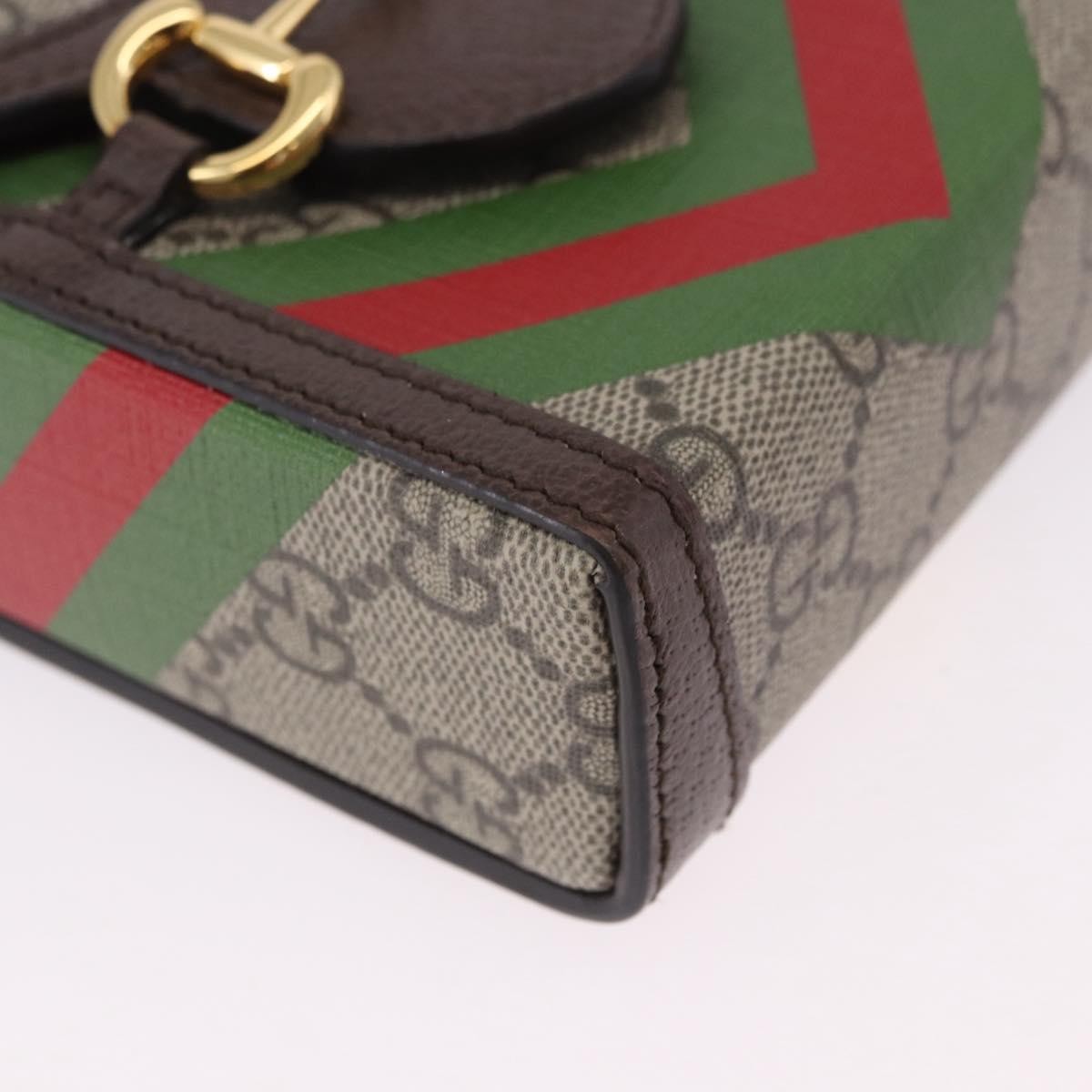 Gucci Horsebit 1955 Printed Gg Coated Canvas Beige Canvas Crossbody Bag Bag (Pre-Owned)