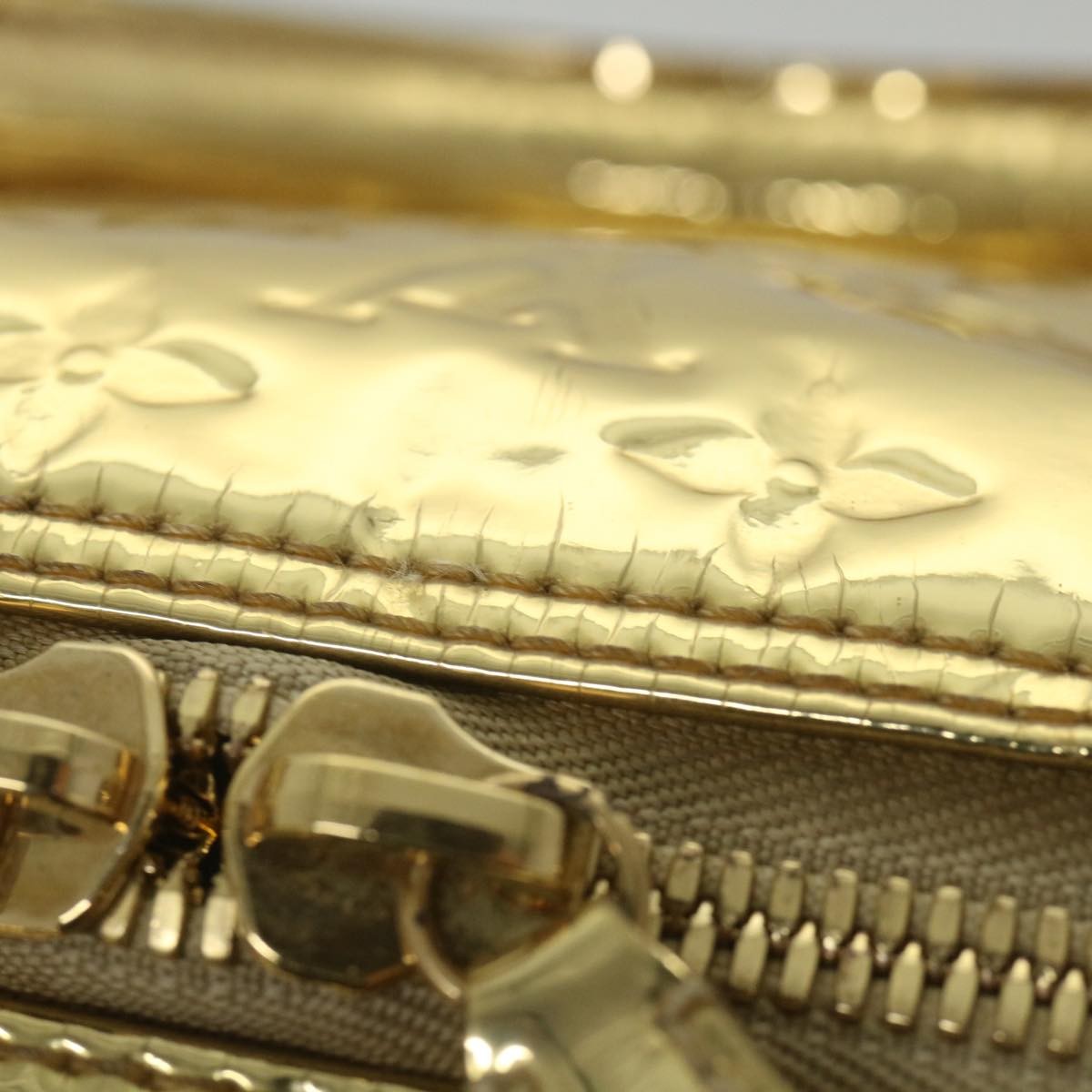 Louis Vuitton Keepall Monogram Miroir Pvc Gold Patent_Leather Travel Bag Bag (Pre-Owned)
