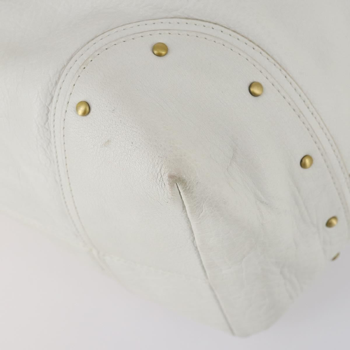 Bally Vintage Leather White Leather Shoulder Bag Bag (Pre-Owned)