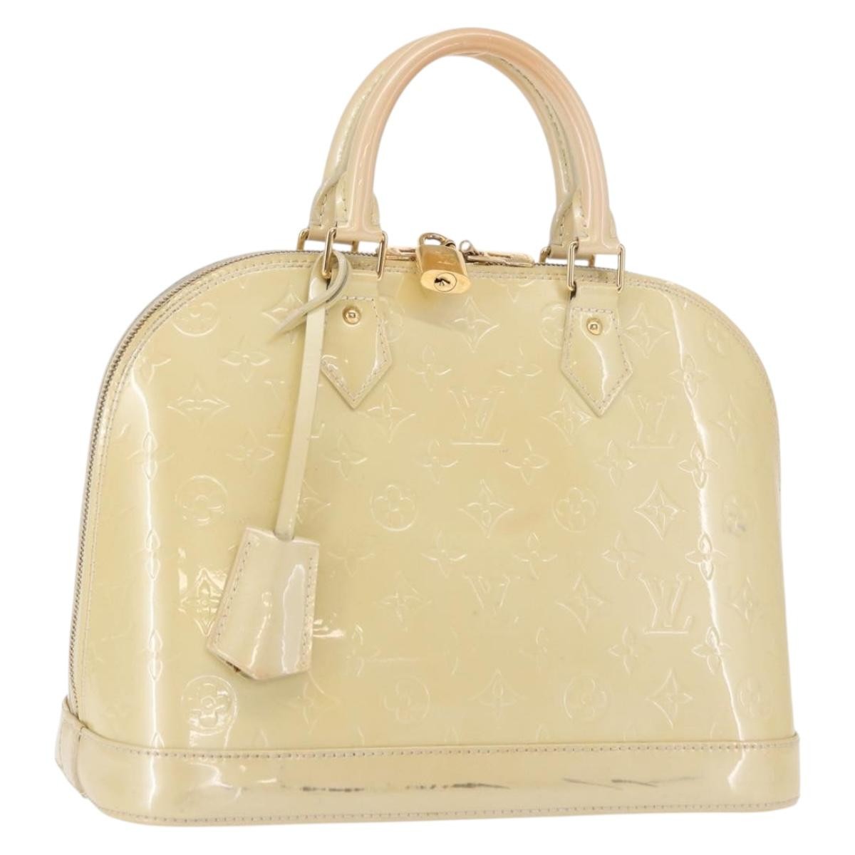 Louis Vuitton Alma Monogram Vernis Beige Patent_Leather Handbag (Pre-Owned)