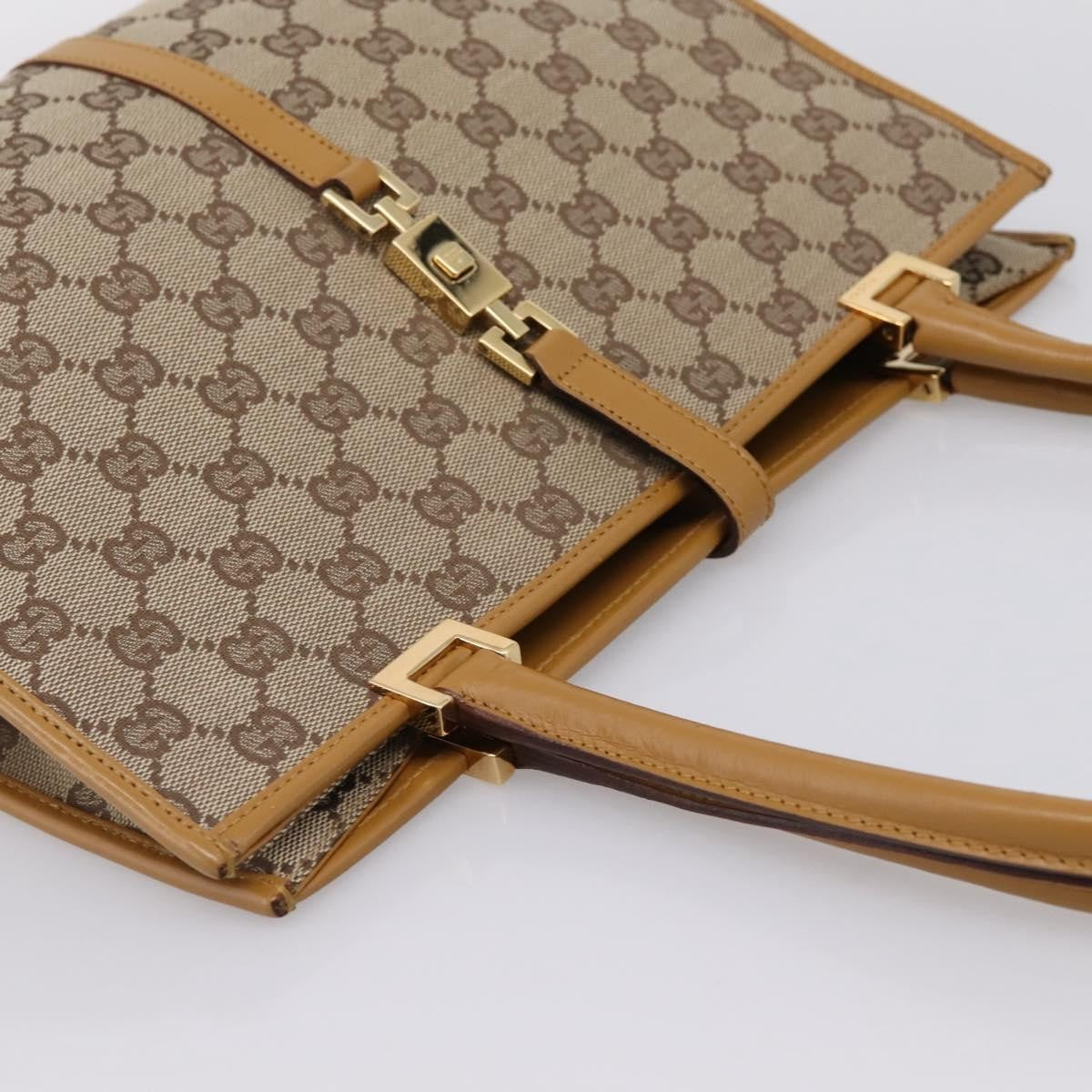 Gucci Jackie Gg Canvas Brown Canvas Tote Bag Bag (Pre-Owned)
