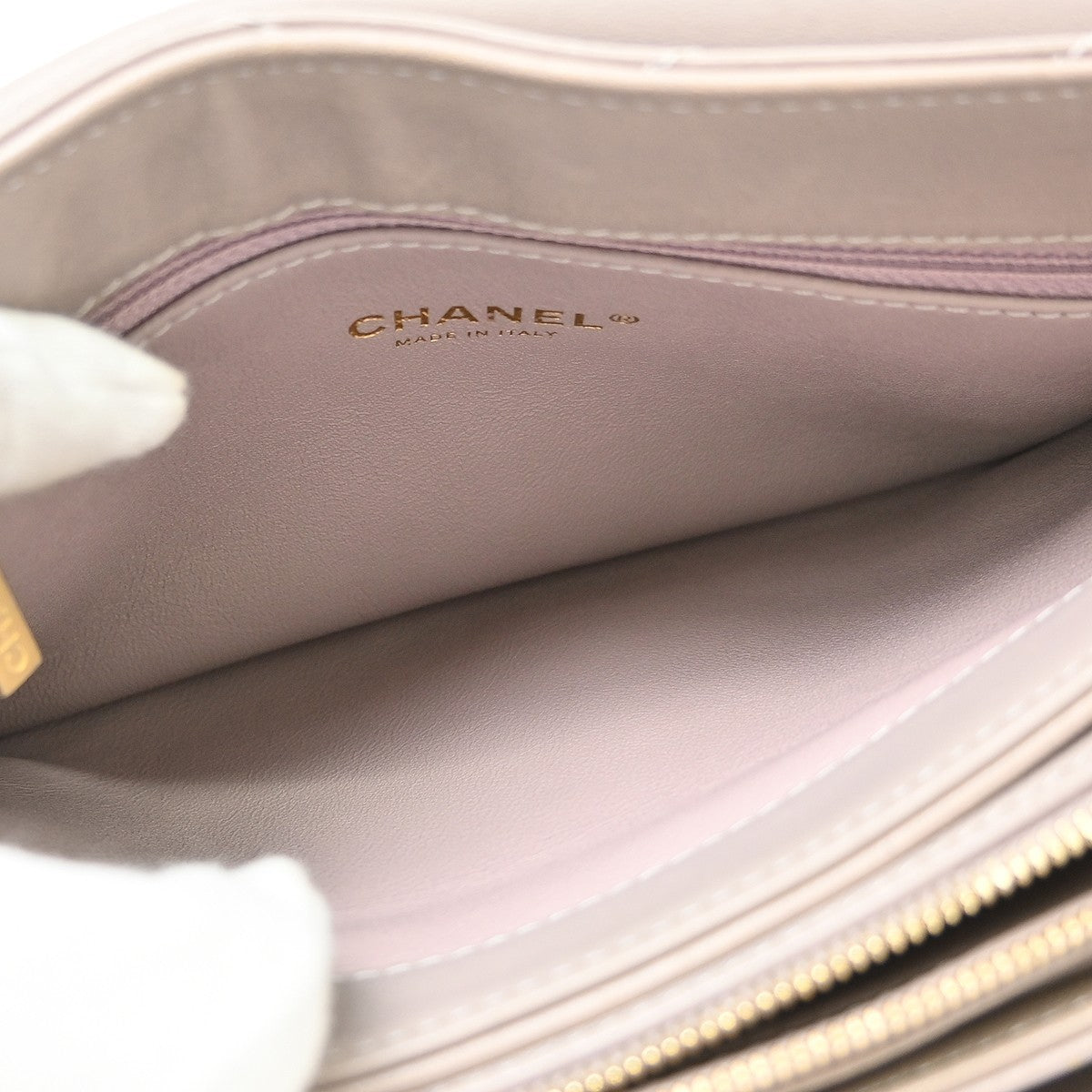 Chanel Envelope Compartment Flap Chevron Calfskin Purple Leather Crossbody Bag Bag (Pre-Owned)