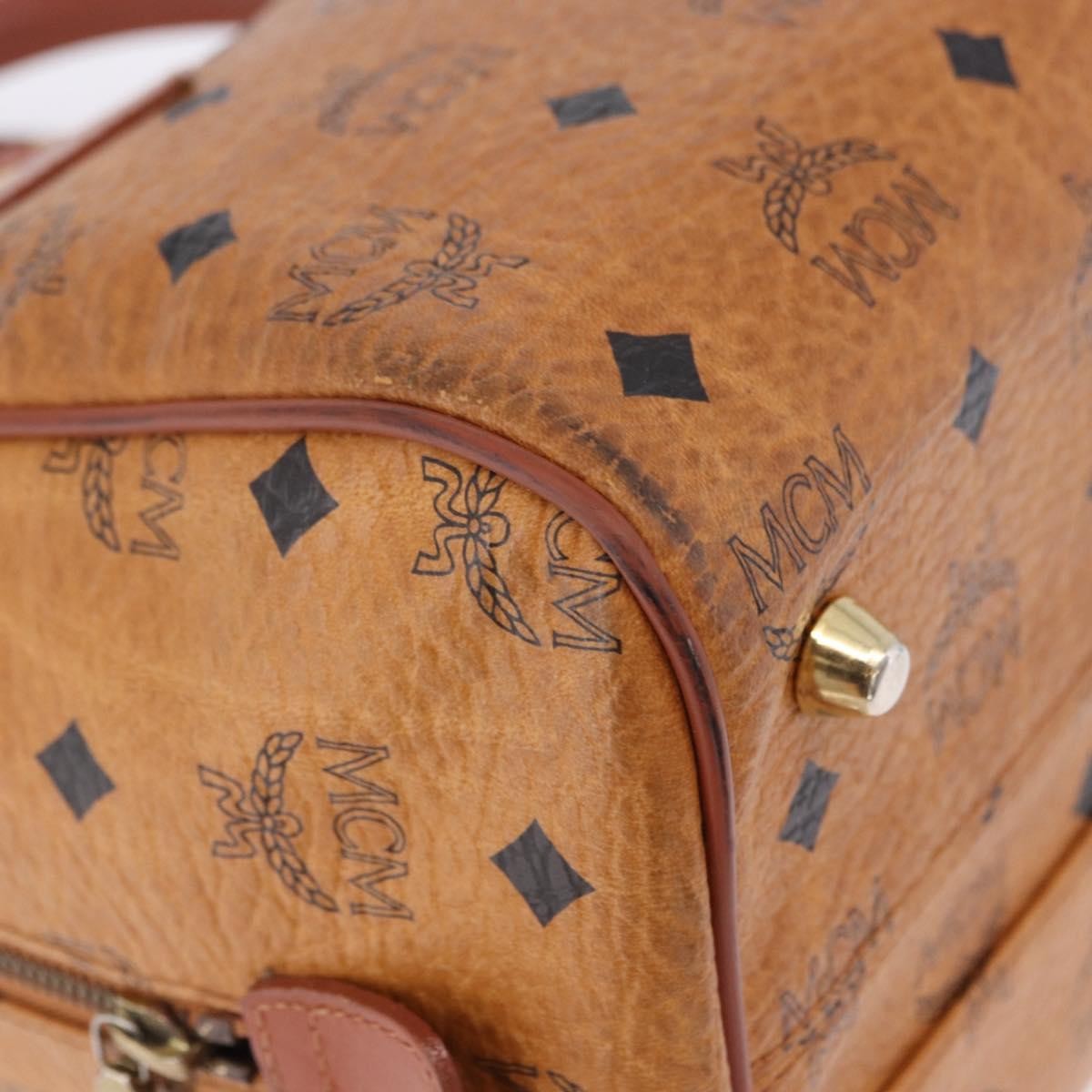 MCM Visetos Logogramme Leather Brown Leather Handbag (Pre-Owned)
