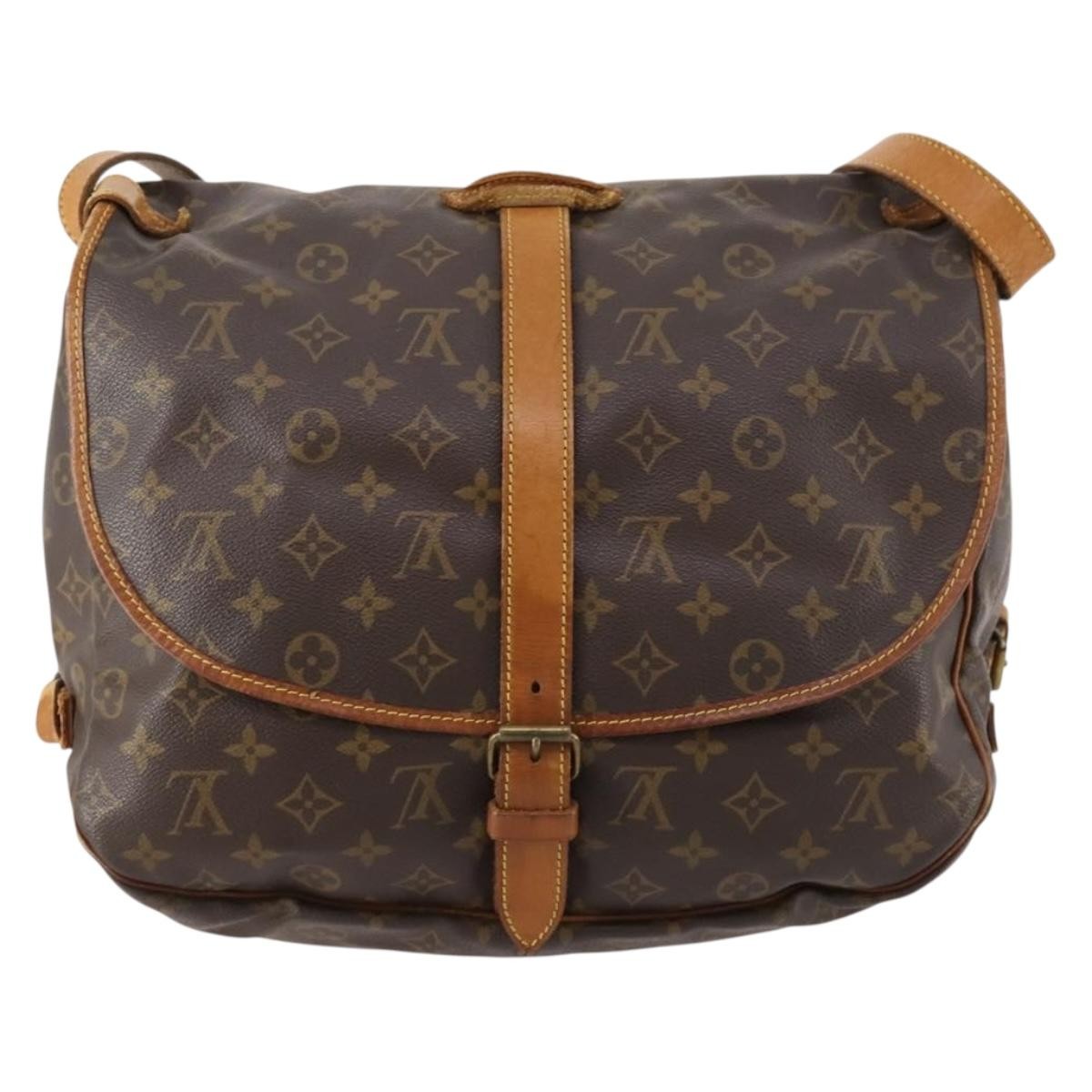 Louis Vuitton Saumur Monogram Canvas Brown Canvas Shoulder Bag Bag (Pre-Owned)