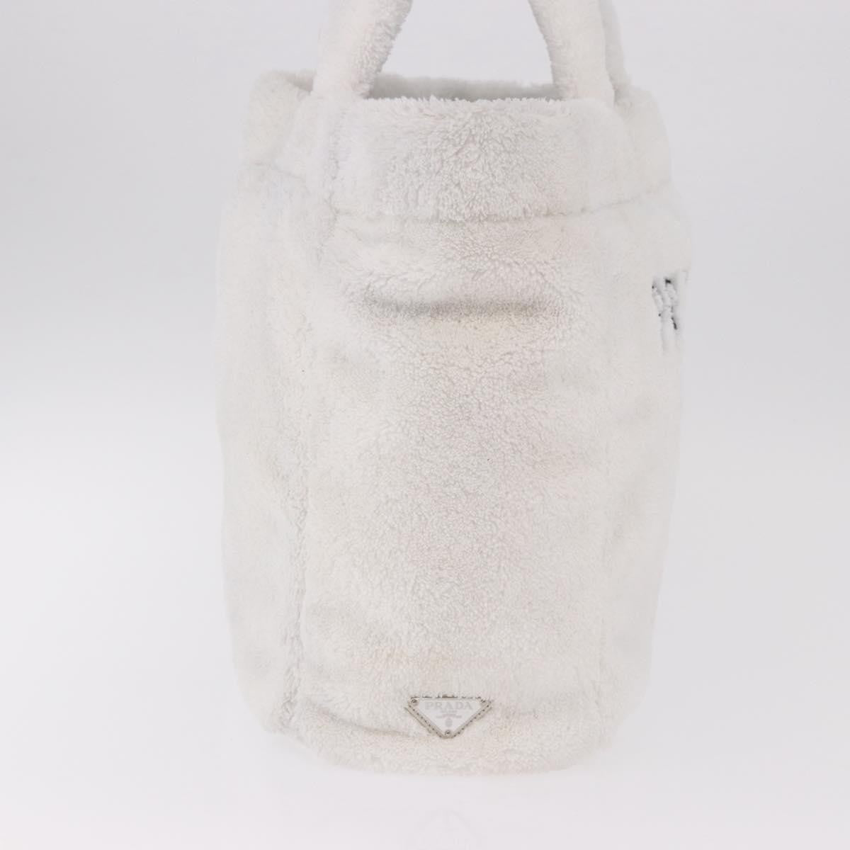 Prada Logo Terry Cloth White Cloth Tote Bag Bag (Pre-Owned)