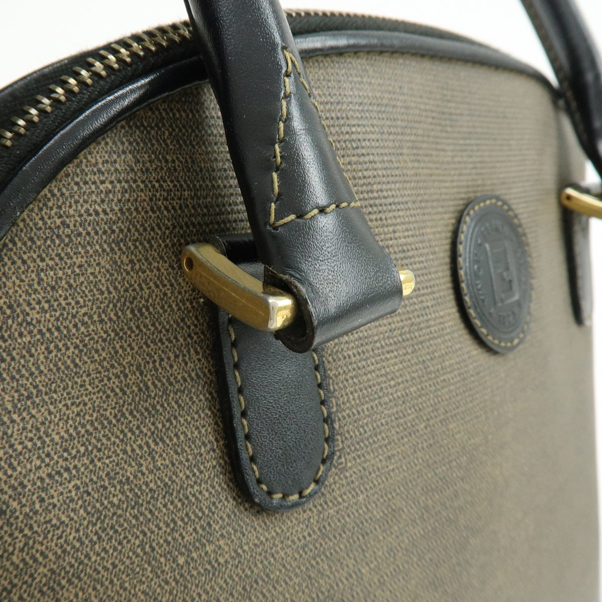 Fendi Vintage Dome Satchel Leather Brown Leather Handbag (Pre-Owned)