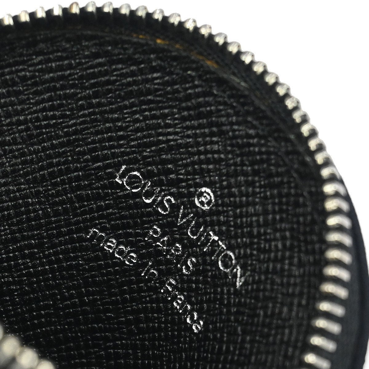 Louis Vuitton Round Coin Purse Limited Edition Monogram Silk Black Leather Wallets Accessory (Pre-Owned)