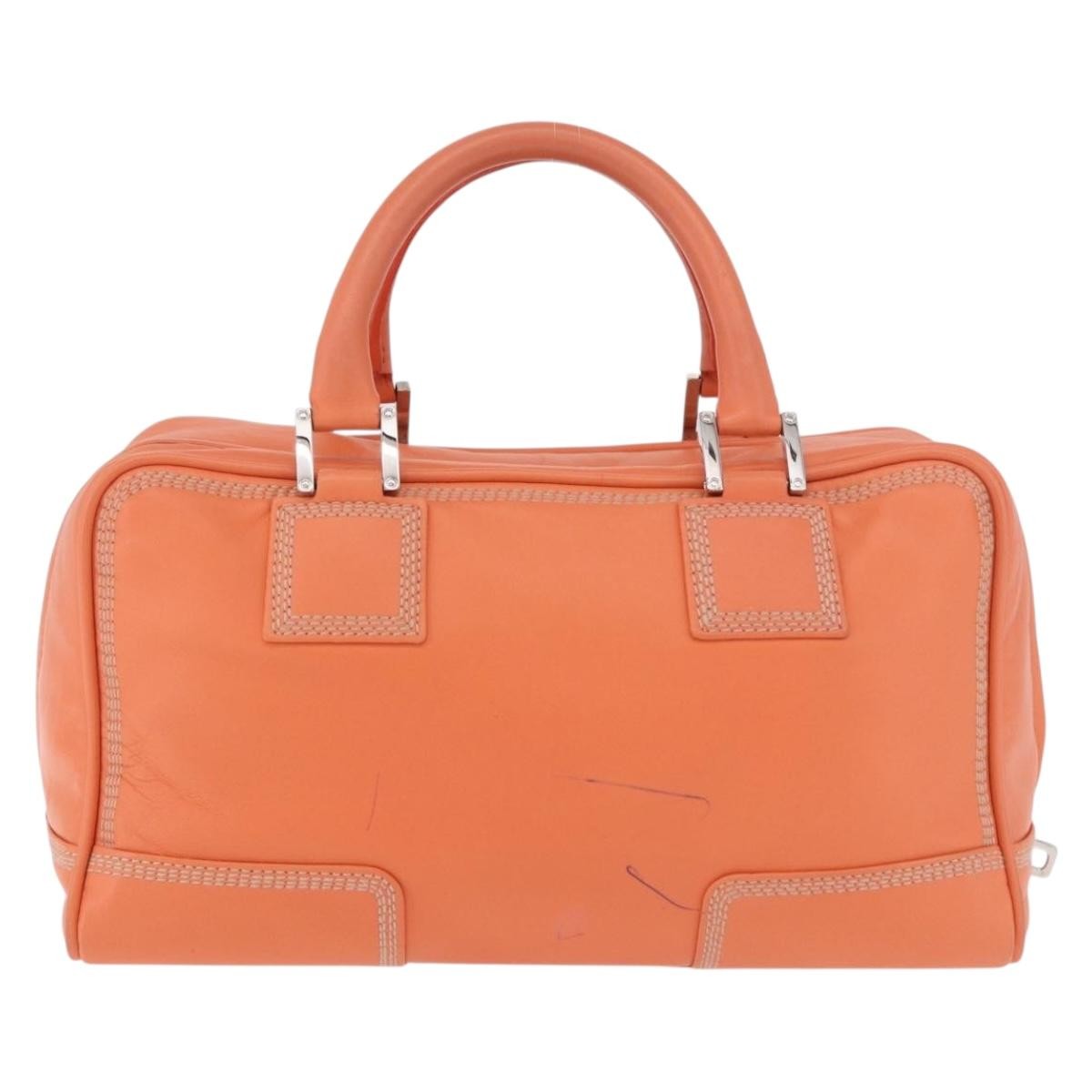 Loewe Anagram Leather Orange Leather Handbag (Pre-Owned)