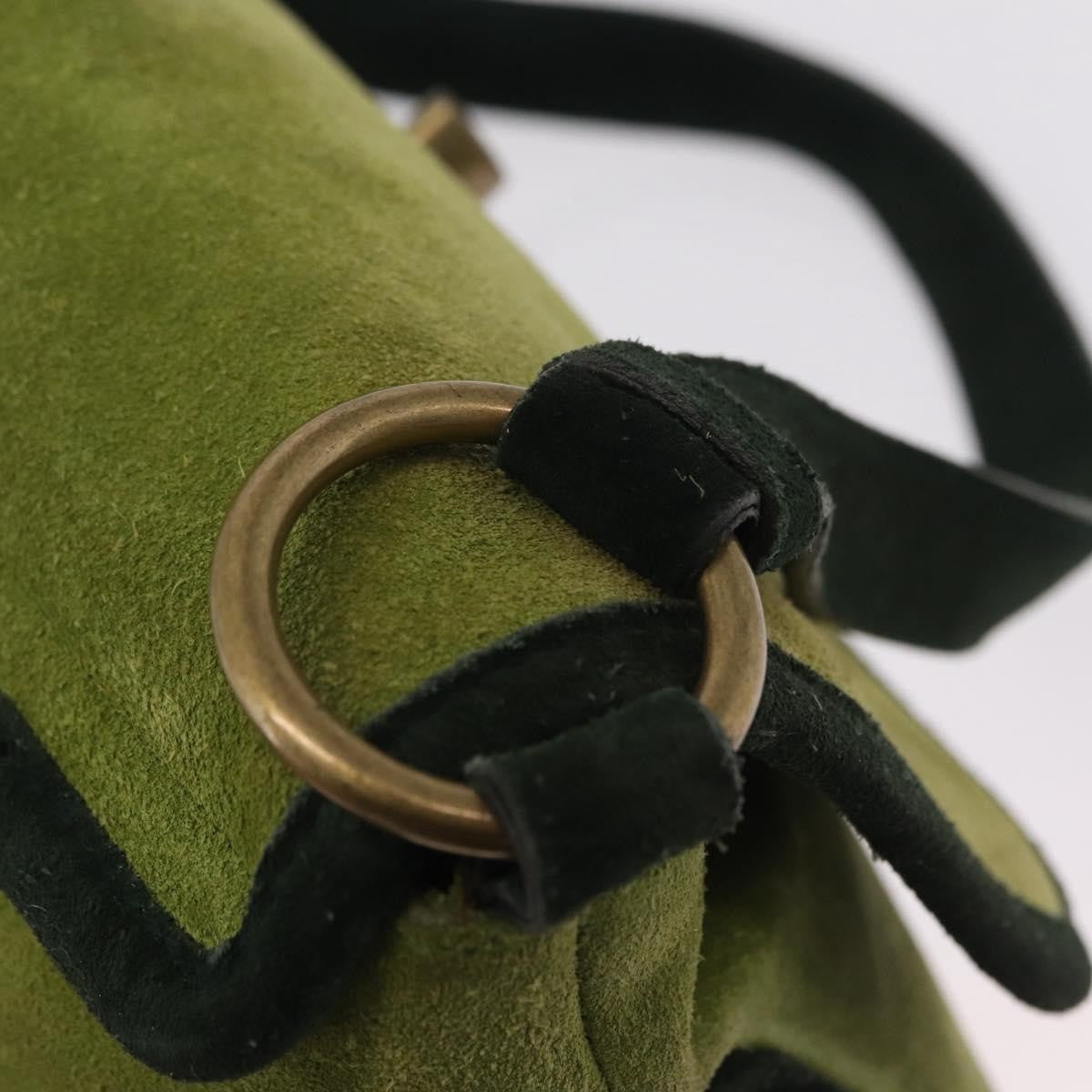 Miu Miu Vintage Flap Bag Suede Green Suede Handbag (Pre-Owned)