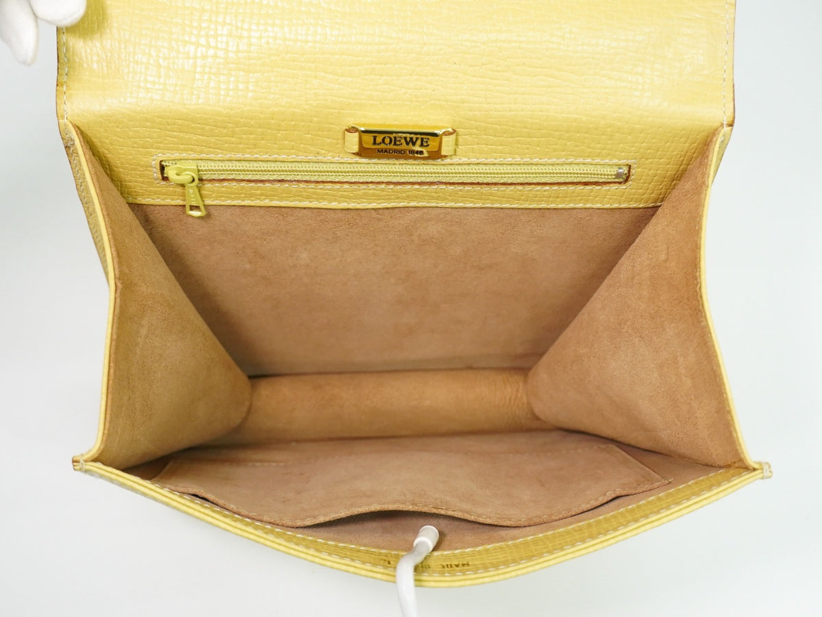 Loewe Barcelona Top Handle Leather Yellow Leather Tote Bag Bag (Pre-Owned)