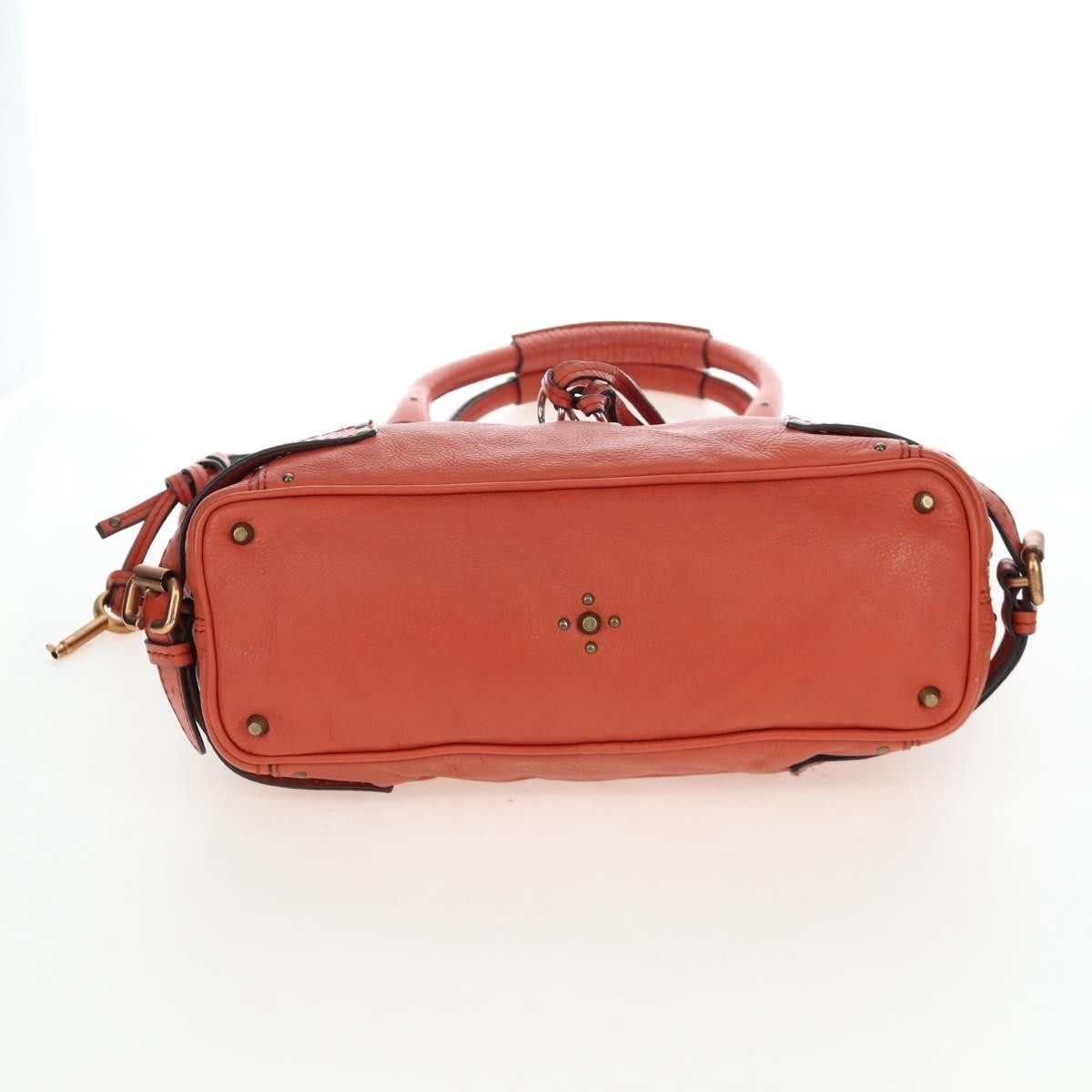 Chloe Paddington Leather Orange Leather Tote Bag Bag (Pre-Owned)