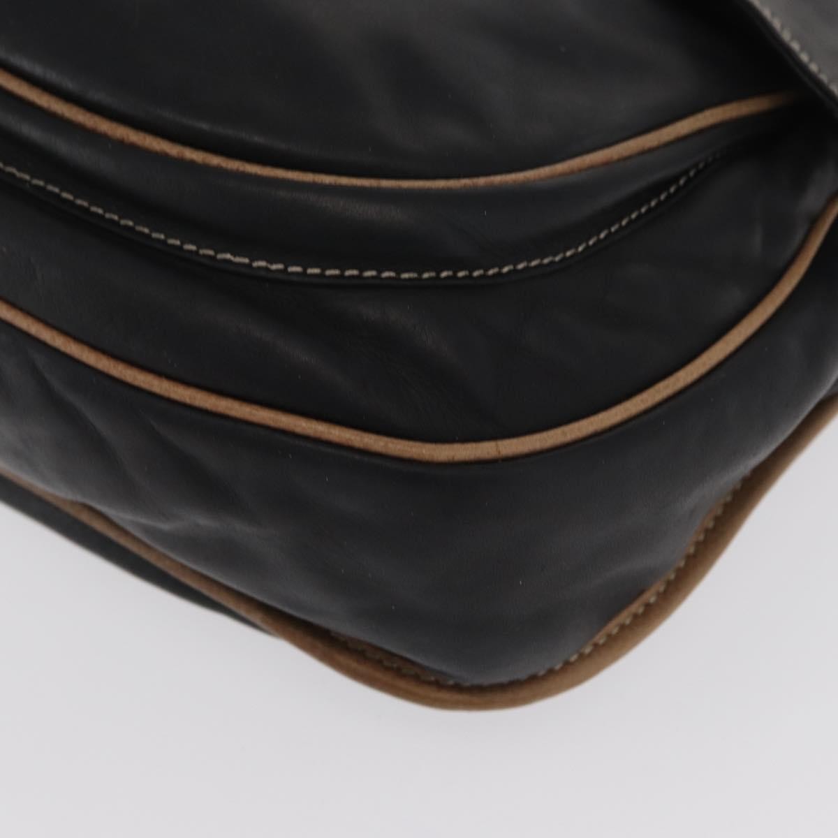 Loewe Anagram Leather Black Leather Shoulder Bag Bag (Pre-Owned)