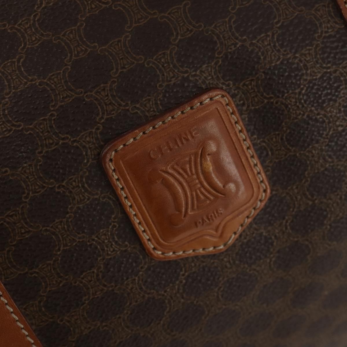 Celine Vintage Macadam Boston Canvas And Leather Brown Canvas Travel Bag Bag (Pre-Owned)