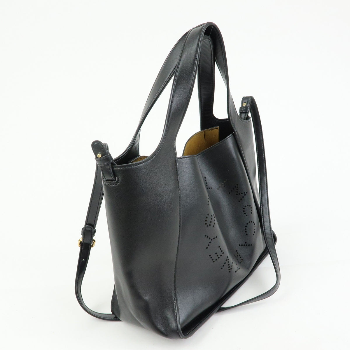 Stella Mccartney Alter Faux Leather Black Synthetic Tote Bag Bag (Pre-Owned)