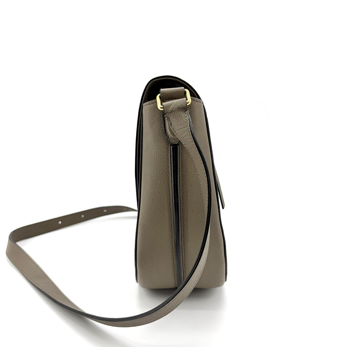 Celine Trotteur Grainy Leather Beige Calfskin Crossbody Bag Bag (Pre-Owned)