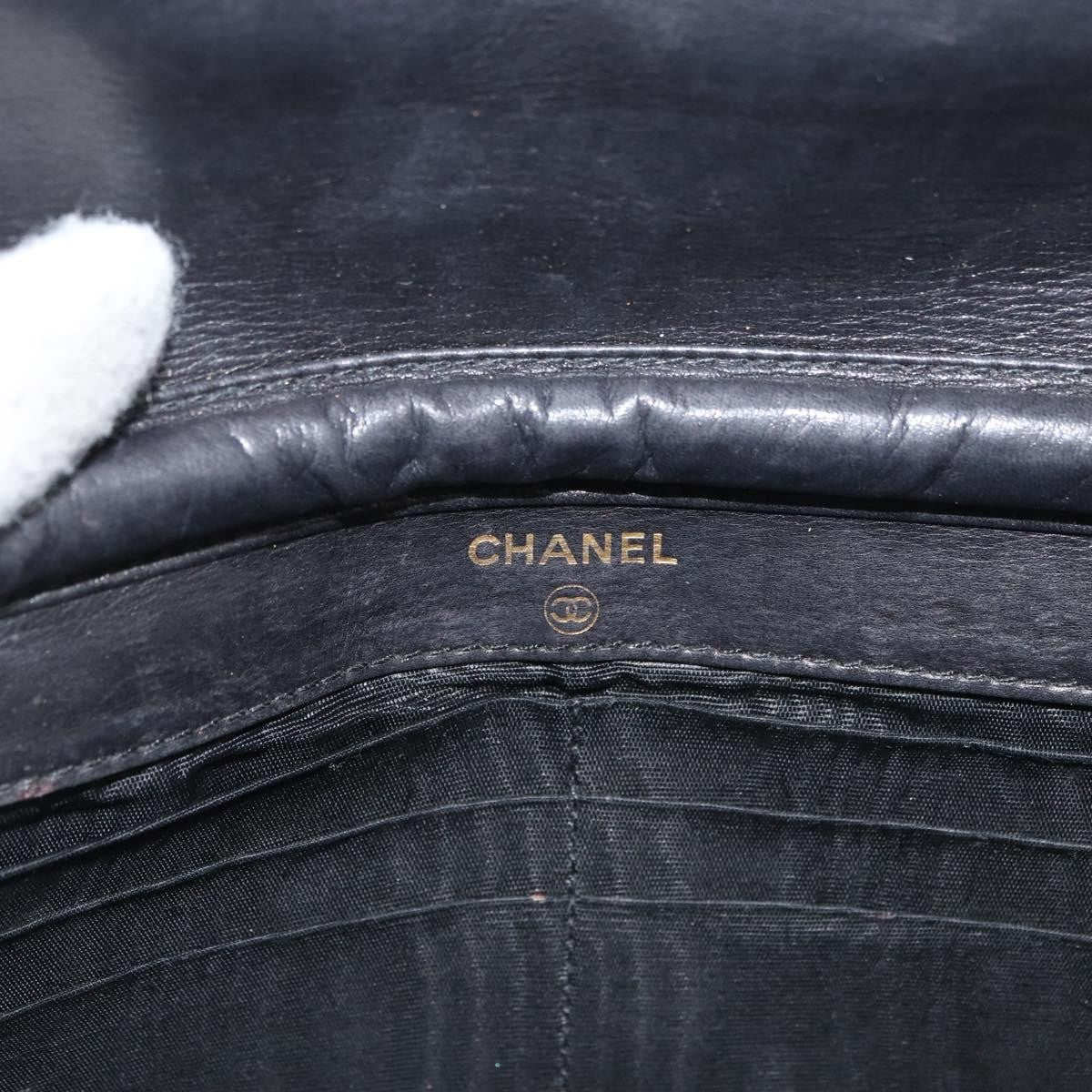 Chanel Vintage Cc Wallet On Chain Patent Black Patent_Leather Shoulder Bag Bag (Pre-Owned)